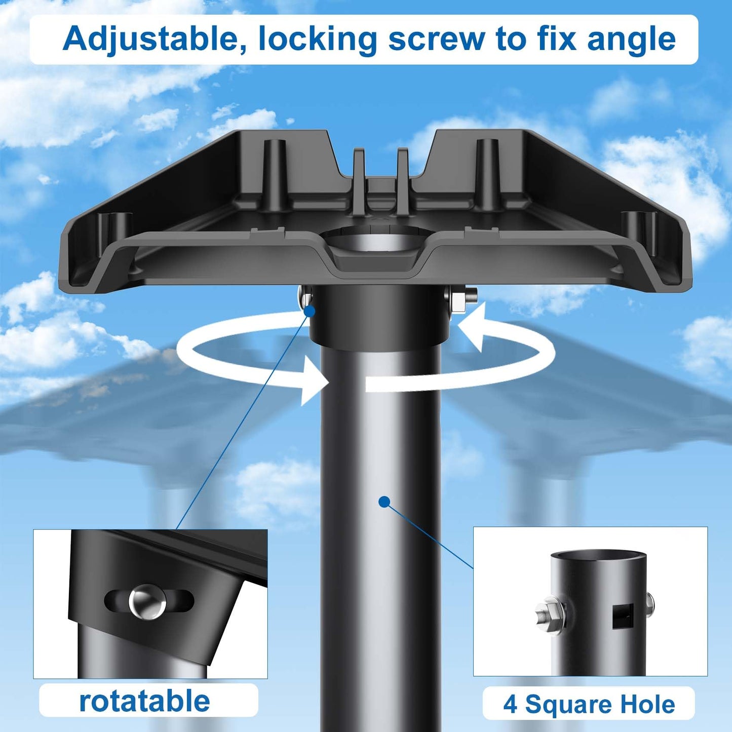 Gen 3 Mount for Starlink, Adjustable Wall /Roof Mounting Kit Compatible with V3 Starlink Standard Dish【Include Aluminum Gen 3 Pipe Adapter】