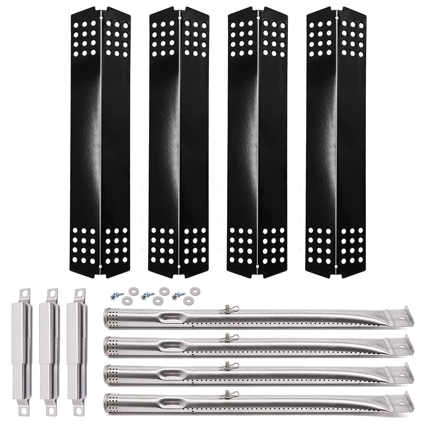 Criditpid BBQ Replacement Parts for Master Chef G45308, G45311, G45301, G45303, G45309 Models. Barbecue Heat Shields, BBQ Burner Tubes and Crossover Tubes Kit for Master Chef.