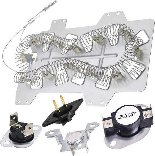 2026 UPGRADE Dryer Heating Element for Samsung dv42h5000ew/a3 dv45h7000ew/a2 dv48h7400ew/a2 DC47-00019A Dryer Heating Element DC47-00018A Thermostat DC47-00016A DC32-00007A DC96-00887A Thermal fuse