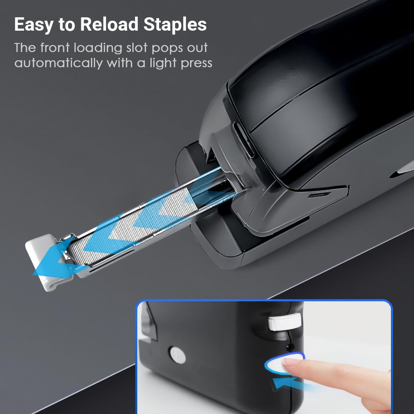 Kissdeer Electric Stapler with 1000 Staples & Staple Remover, Compact Palm-Sized Design, 20-Sheet Capacity, AC Adapter/Battery Powered, Ideal for School or Office Use, Fits No.10 Staples, White