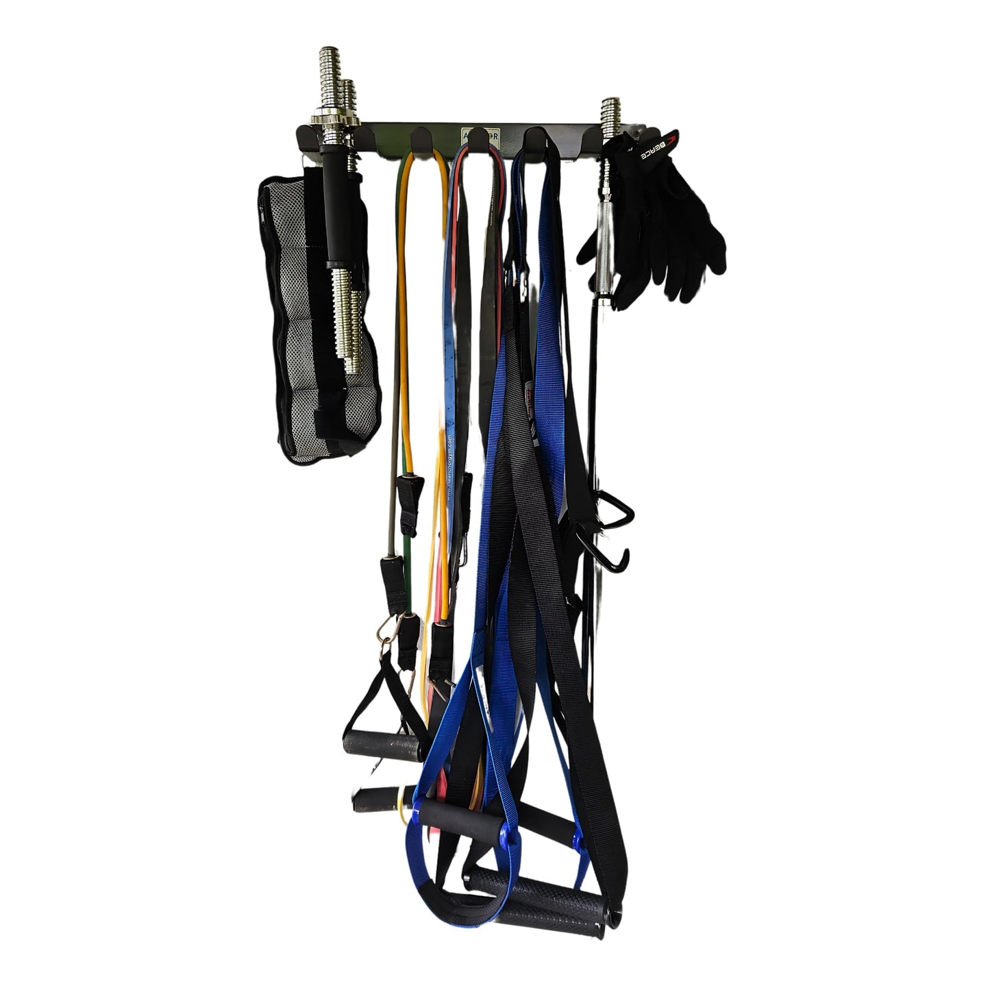 Anchor Gym Resistance Band Storage Rack - Gym Rack Organizer for Ropes, Straps & Small Dumbbells - (L-17 Inches) - (Screws Included)