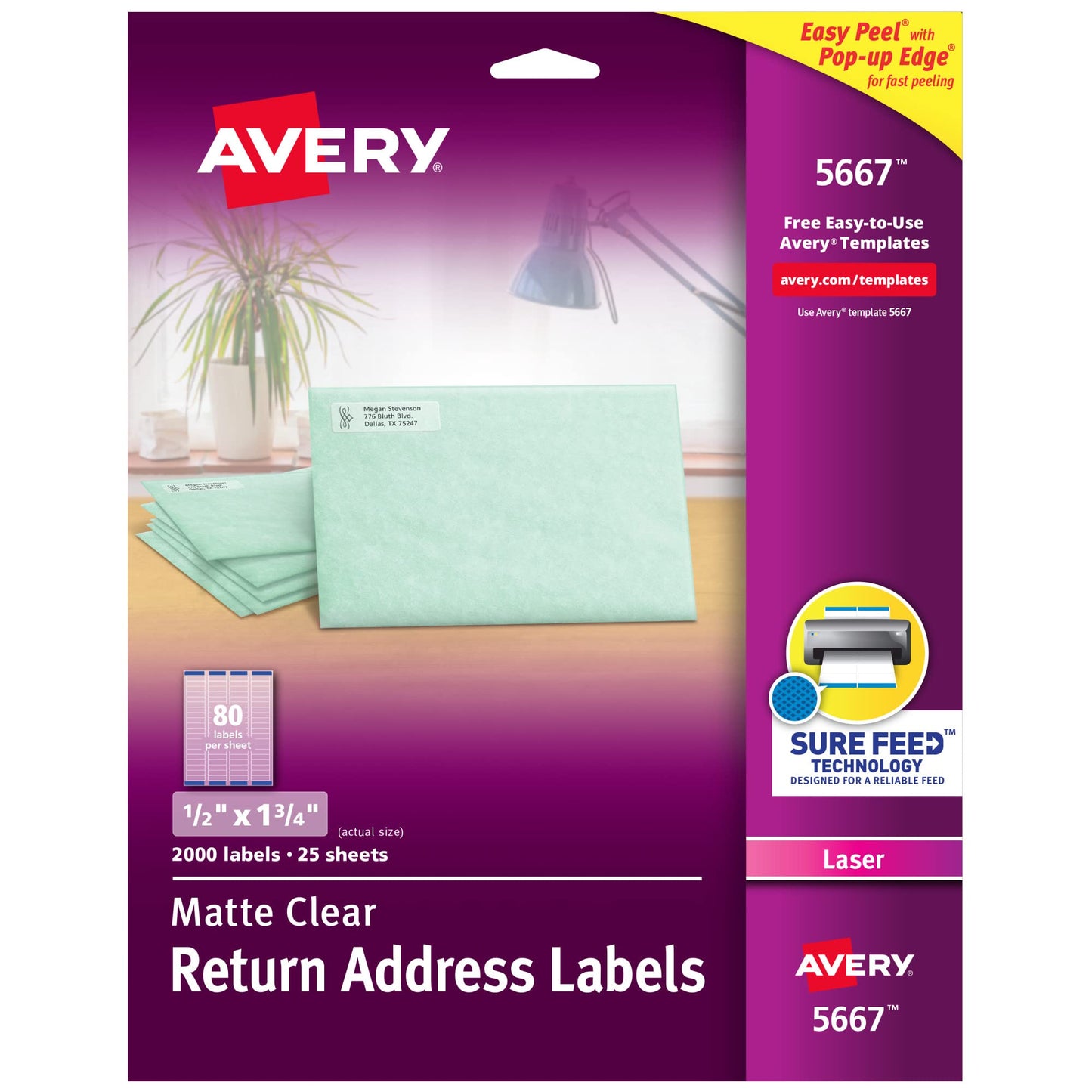 Matte Clear Easy Peel(R) Address Labels, 2000/PK