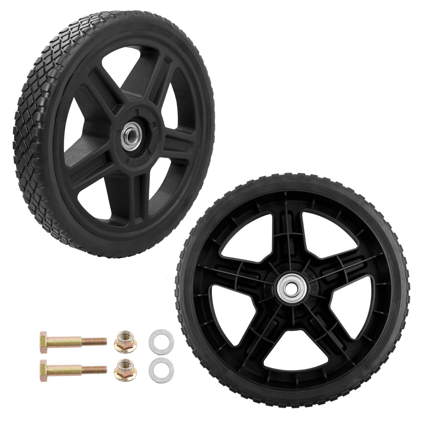 HQPASFY 10 Inch Lawn Mower Wheels 2 Pack 10" Push Lawn Mower Wheels with Bolts & Nuts kits Fits Most Standard push Lawn Mowers (10"×1.75")