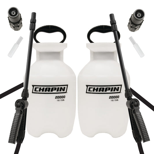 Chapin 22000 Sprayer Tank, Hand Pump Pressured, Lawn and Garden, Anti-Clog Filter, Adjustable Nozzle, Spray Plants, Watering, Weeds, Fertilizer and Pests, 4.5 Liters. Pack of 2