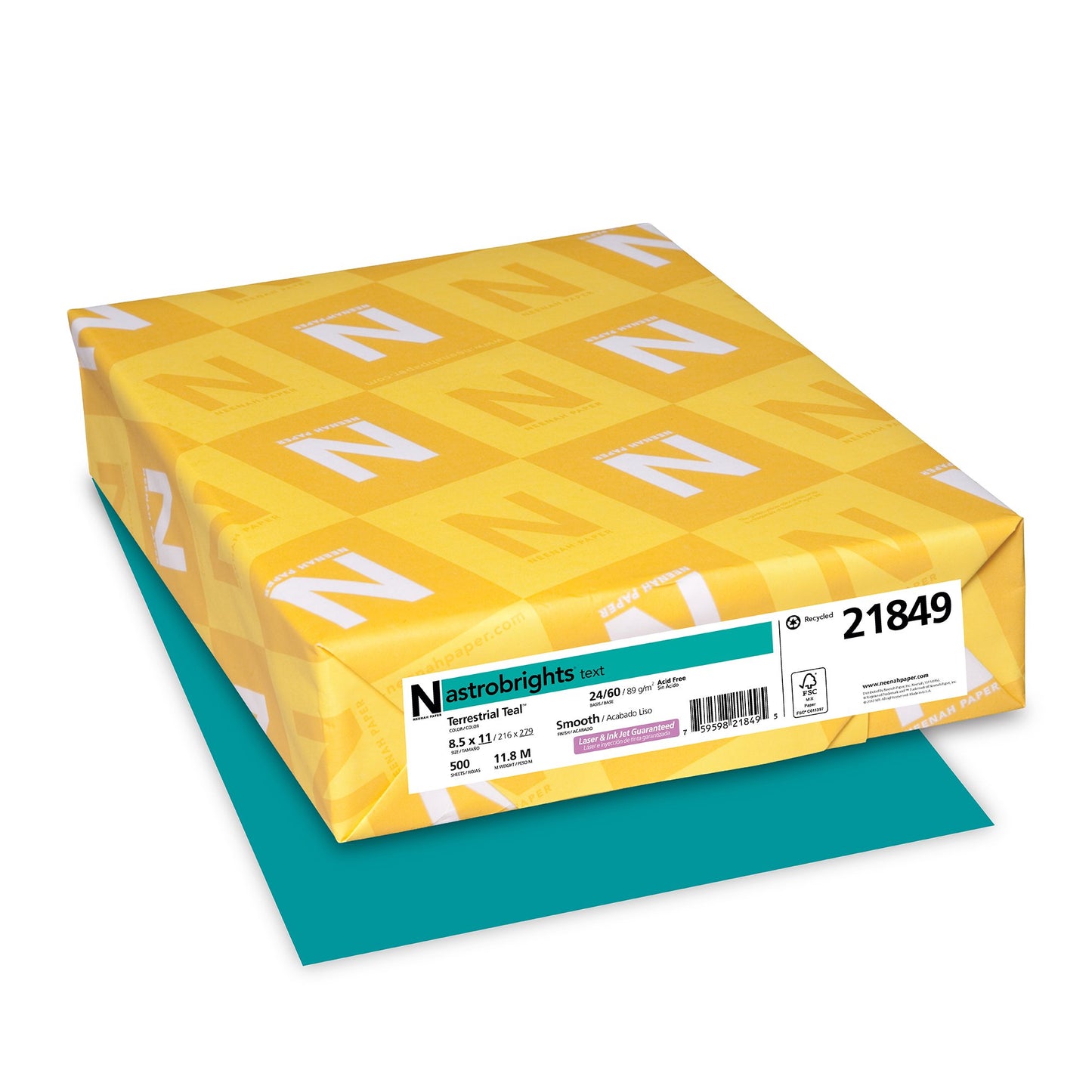 Neenah Astrobrights Premium Color Paper, 24-Pound, 8.5 x 11-Inch, 500 Sheets, Terrestrial Teal
