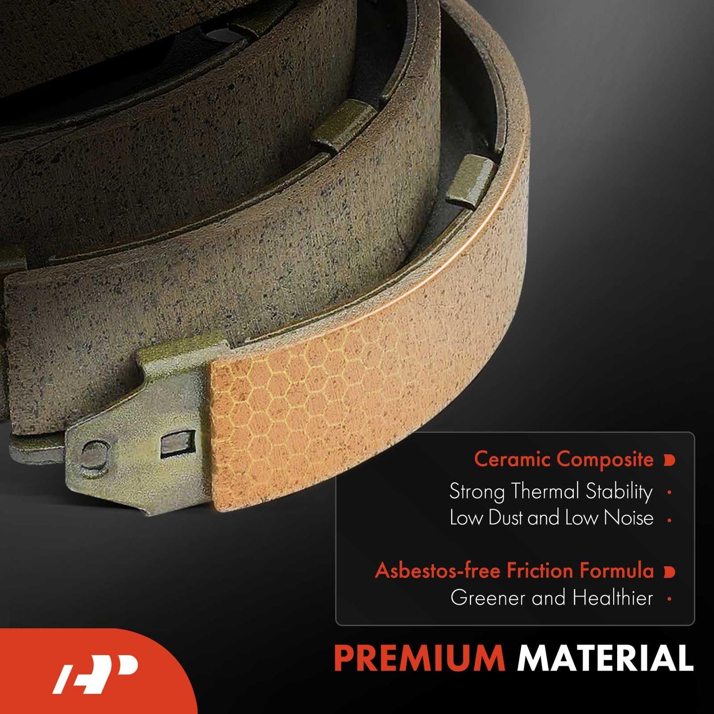 A-Premium Set of 4 Rear Brake Shoes Set Compatible with Honda Civic 2003-2015, Fit 2009-2013/2015-2020, Insight 2010-2014