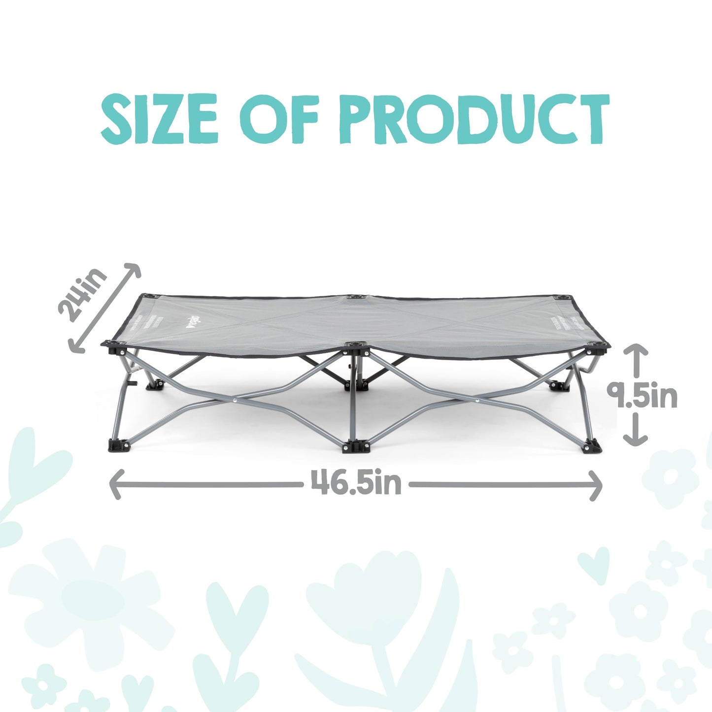 Regalo My Cot® Portable Travel Bed, Grey - Compact, Lightweight, and Portable