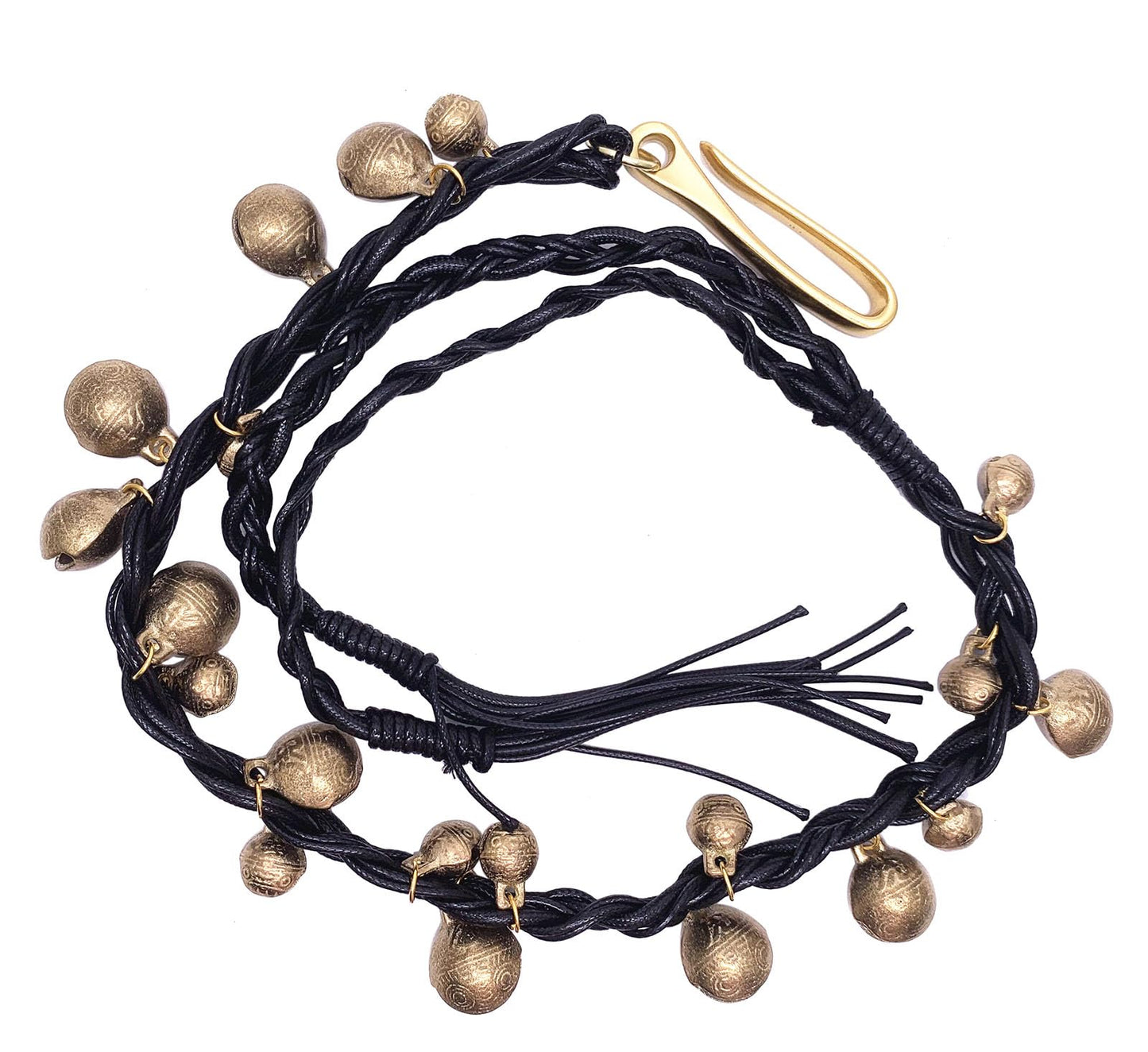 TUOREN Cymbal Bells Jingle Tambourine Jingle Effect for Hi-hat Crashes Rides and Stacks Brass Bells Vintage Bells and Durable Braided Rope