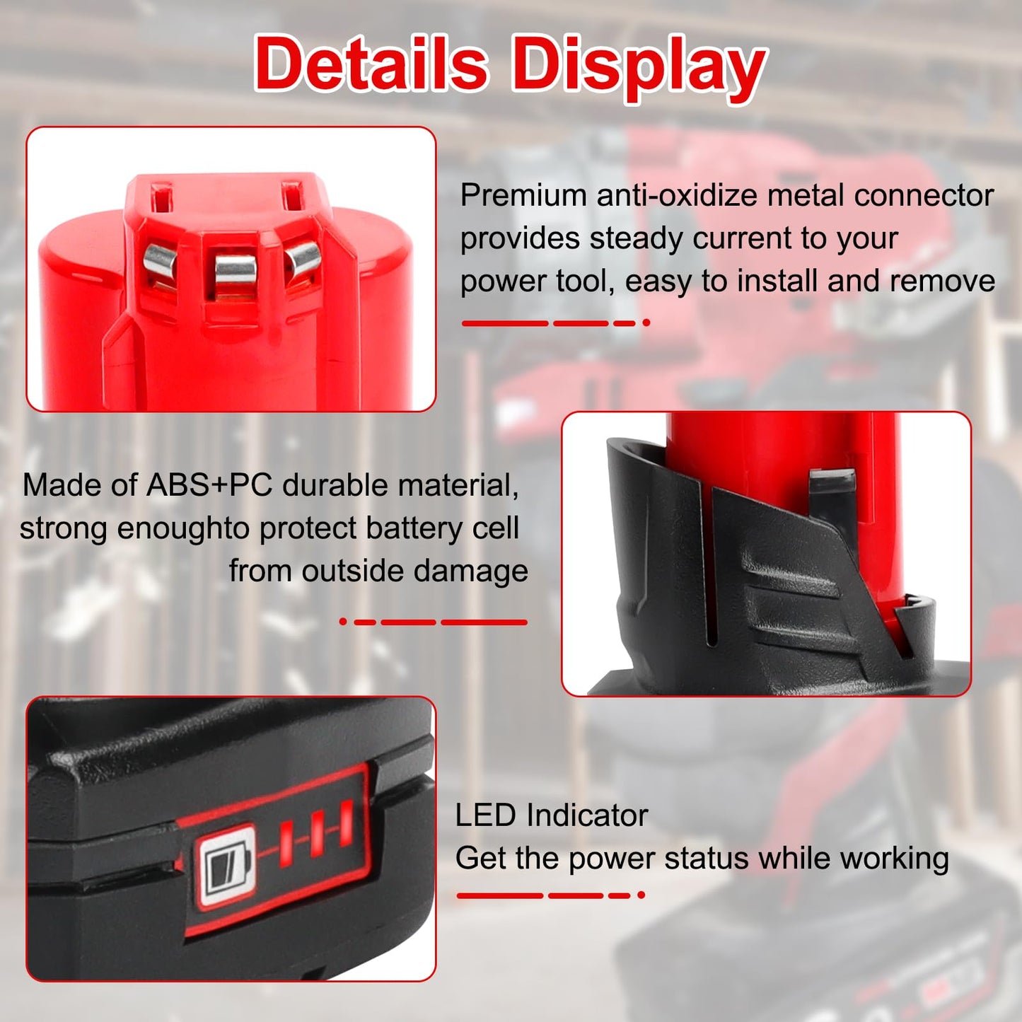 12V Battery, Replacement for Milwaukee M12 Battery 6.0Ah, Compatible with Milwaukee 12V Cordless Tools MLW2553-20,2462-20,2415-20 and MLW2504-20 2-Pack (2pack M12 Battery 6.0ah)