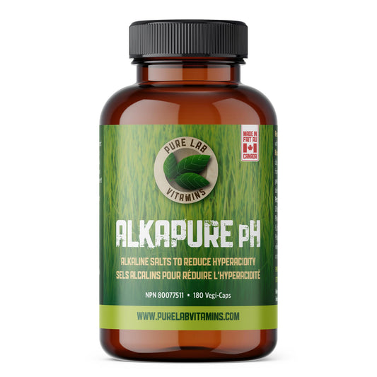 Pure Lab Vitamins - Alkapure pH -180 Vegetarian Caps - Balanced Alkaline Salts Antacid Supplement - Sodium, Potassium. Magnesium, Bicarbonate, Phosphate - Improve Body pH, Digestion Support, Calcium free