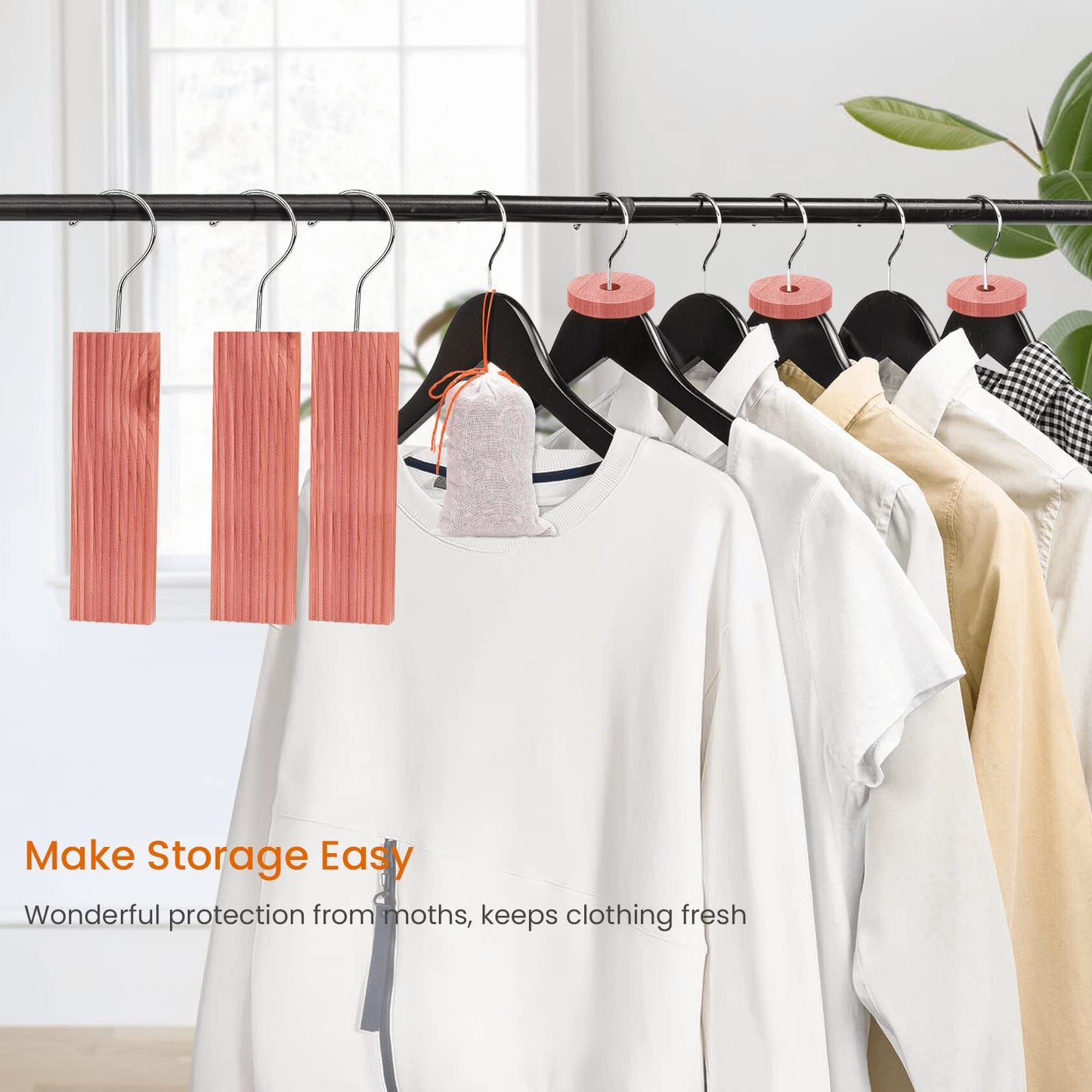 Homode Cedar Blocks for Clothes Storage, Set of 60, Cedar Chips & Sachets - Aromatic Cedar Wood Balls for Closets, Drawers, Fresh Essentials