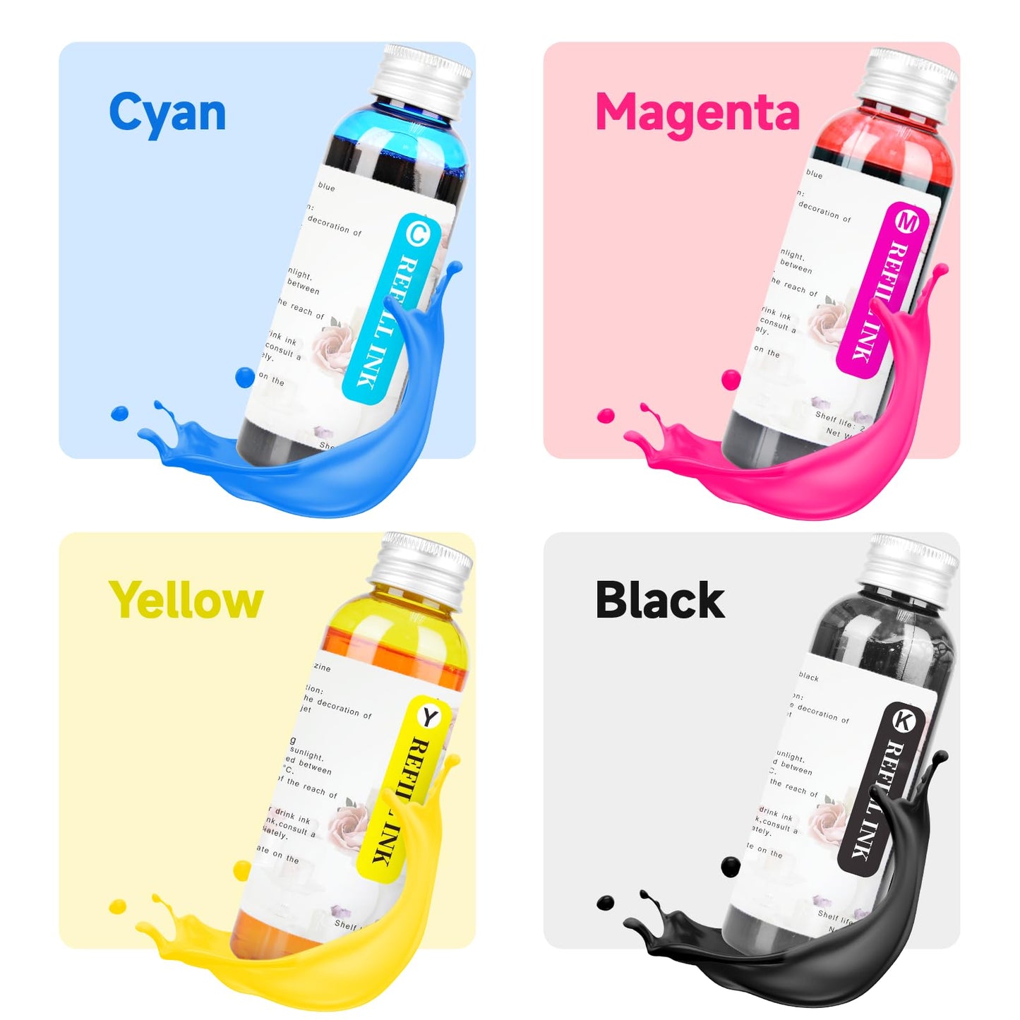 JIUPIN compatible ink refill kit, Suitable for 250/251 270/271 1200 2200 1500 2500 PGI-550 CLI-551, Etc. Suitable for PIXMA iP7220, MG5420, MG5520, MG6420, MX722, MX922 and other printers
