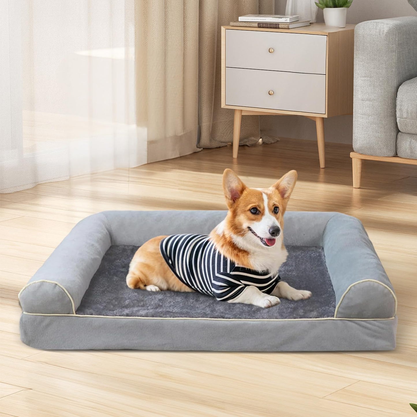 Dog Bed, Orthopedic Dog Beds for Medium Large Dogs,Washable Dog Pet Bed with Washable Removable Cover Soft Cotton Dog Couch XL100*60 * 16cm
