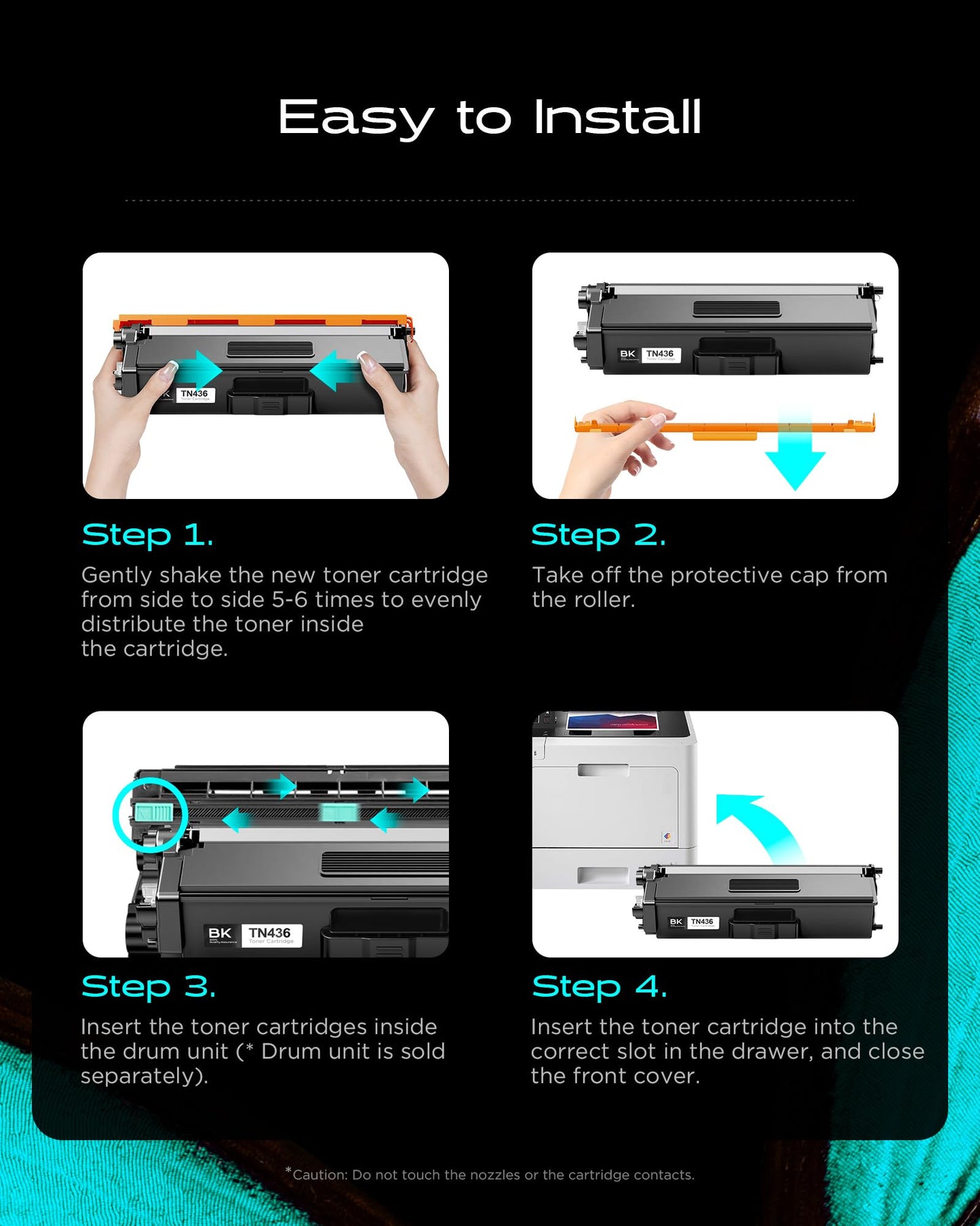 iNKPAD Compatible for TN436 Toner Cartridge Replacement for Brother TN436 TN 436 TN433 TN431 for HL-L8360CDW HL-L8260CDW MFC-L8900CDW MFC-L8690CDW Printer (Cyan, Yellow, Magenta, Black, 4 Pack)