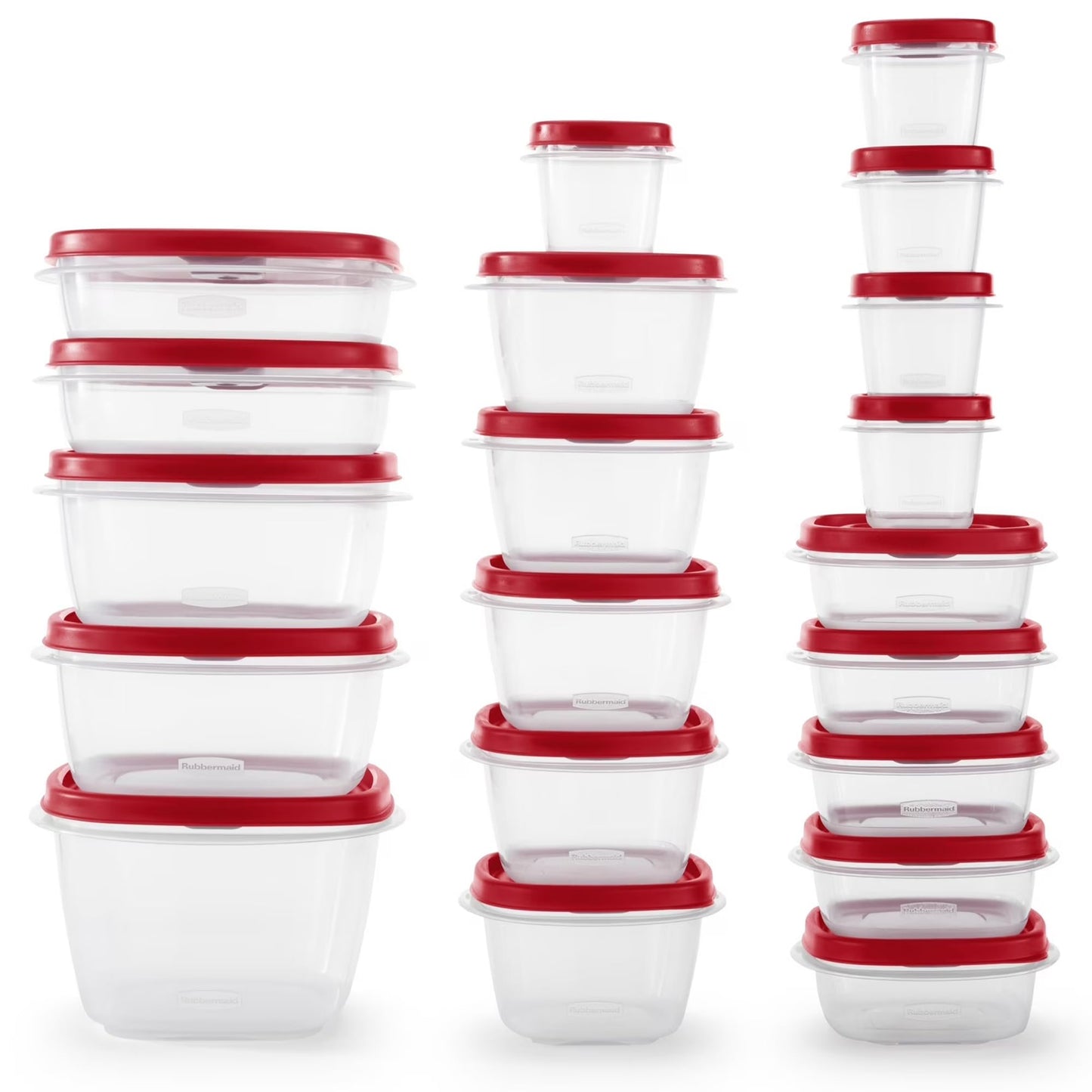 Rubbermaid Vented Lids BPA Free Plastic Food Storage Containers, Set of 21 (42 Pieces Total), Racer Red | Reusable & Stackable