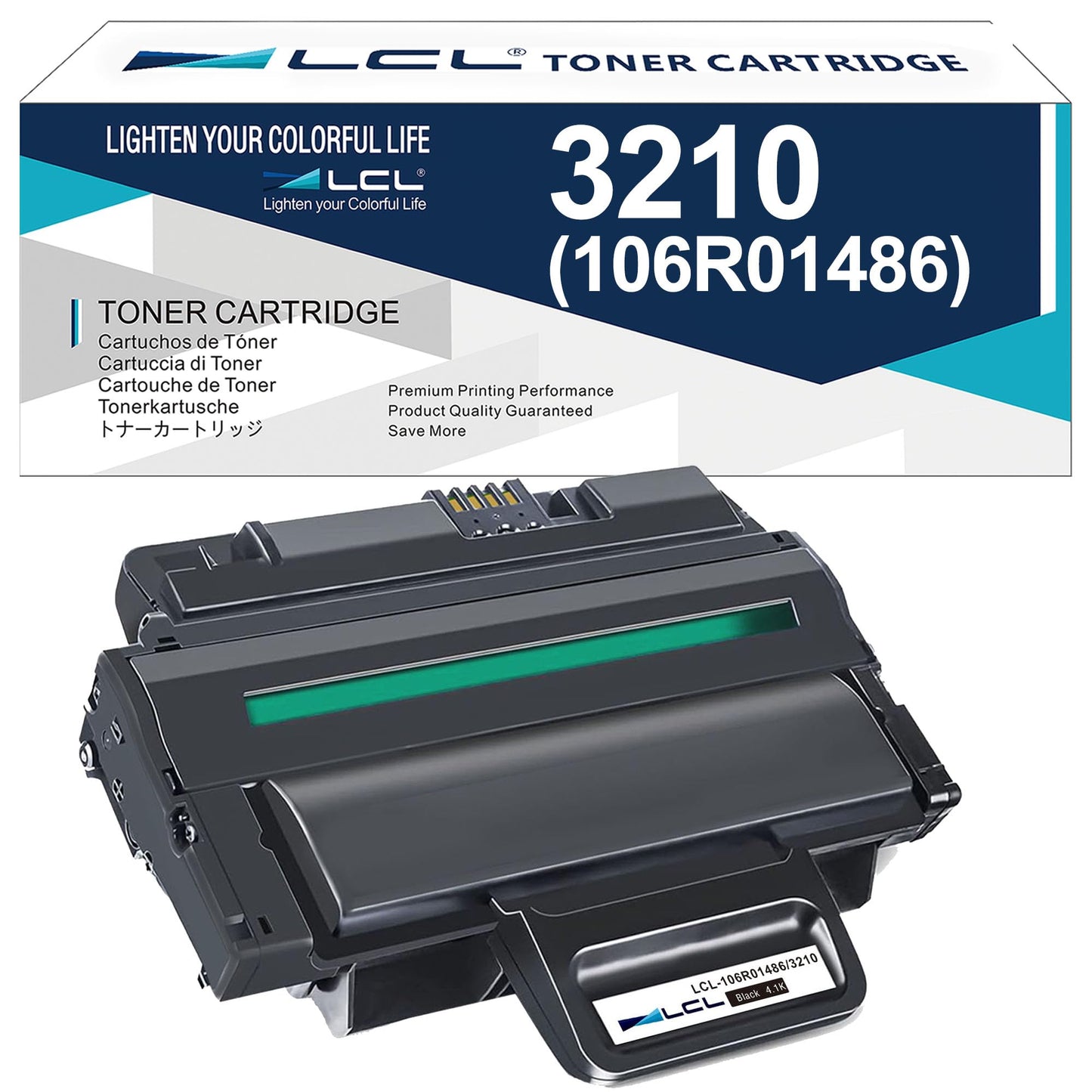 LCL Compatible Toner Cartridge for Xerox 106R01485 106R01486 3210 3220 4100 Pages (1-Pack Black) for Xerox WorkCentre 3220 3210