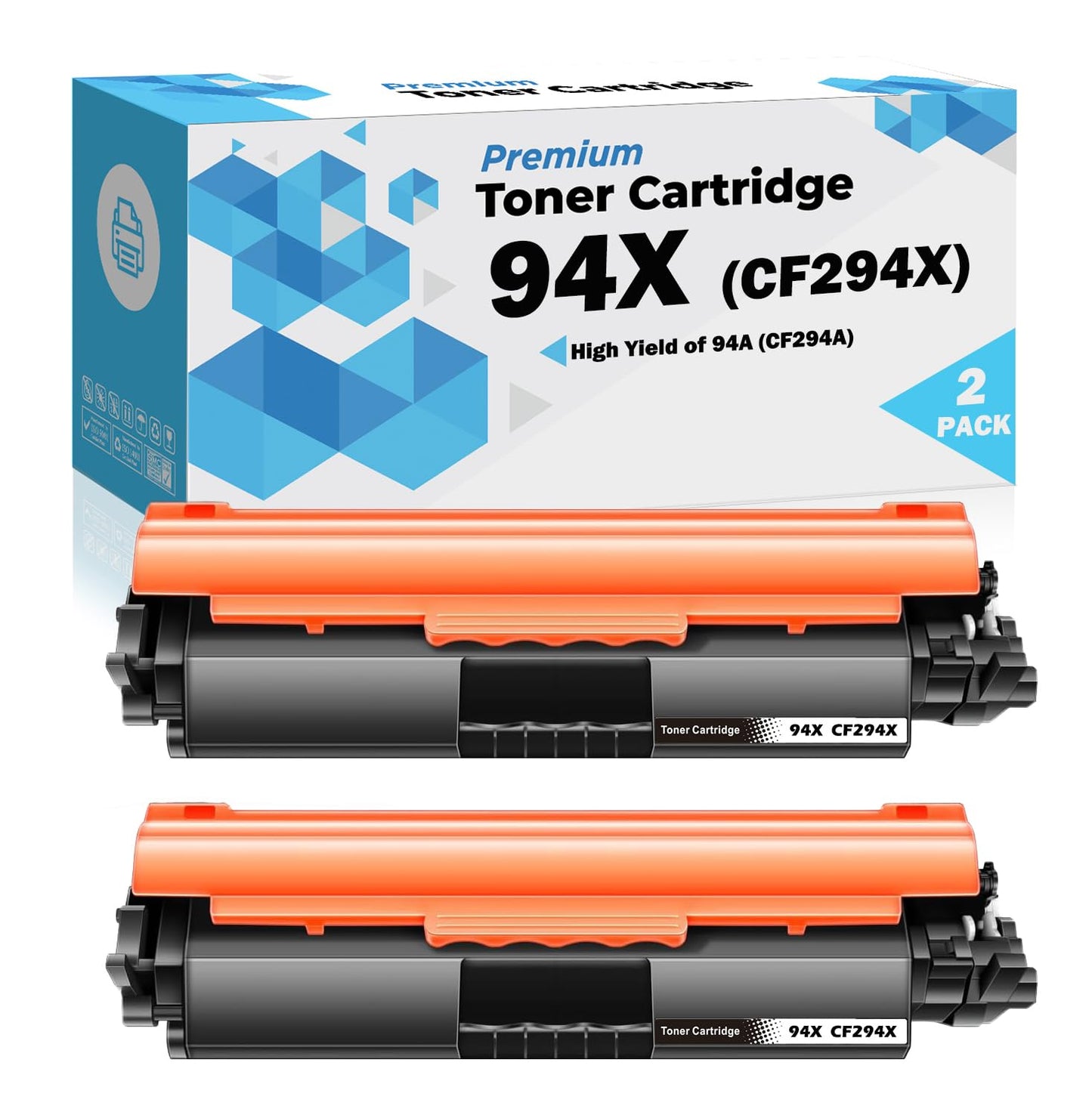 2 Pack Ultra Toner® Compatible Replacement for HP 94X CF294X hp94x cf294x 94a cf294a hp94 High Yield Black Toner Cartridge for HP LaserJet Pro M118dw MFP M148dw MFP M148fdw MFP M149fdw…