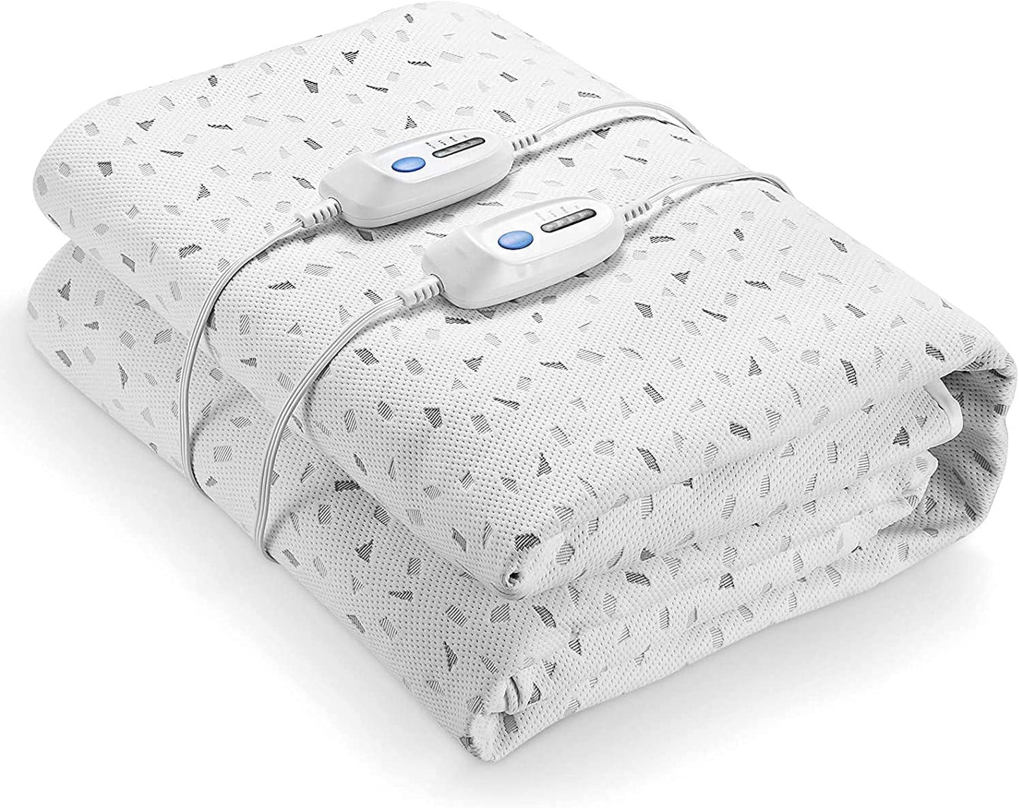 Electric Heated Mattress Pad, 60" x 80" Queen Size Underblanket with Dual Controllers, 4 Heating Levels & 10H Auto Off, 15" Deep Pocket, Machine Washable