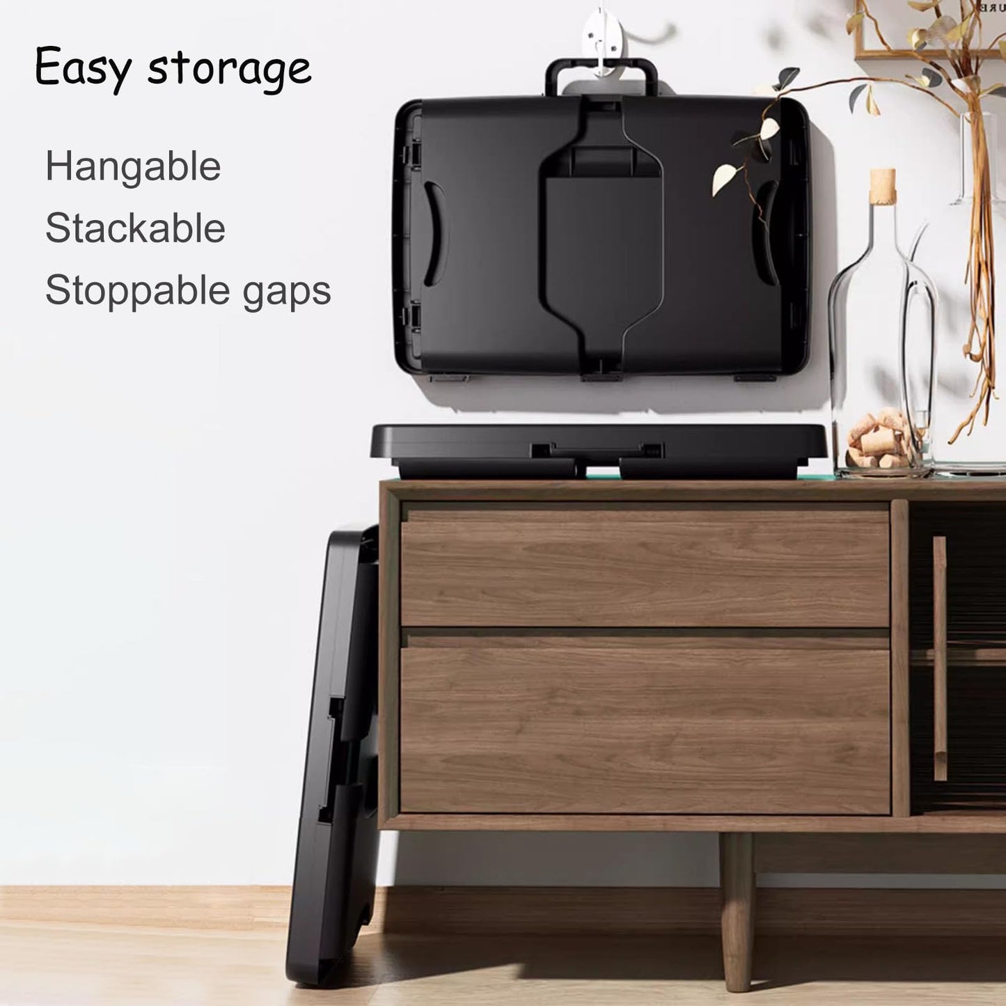 Tlingsd Folding Lap Desk for Bed with Compartments Storage Pocket,Color Foldable Laptop Table for Children's Activities,Bed Desk,Laptop Desk, Breakfast Table, Bed Table, Serving Tray (Black)