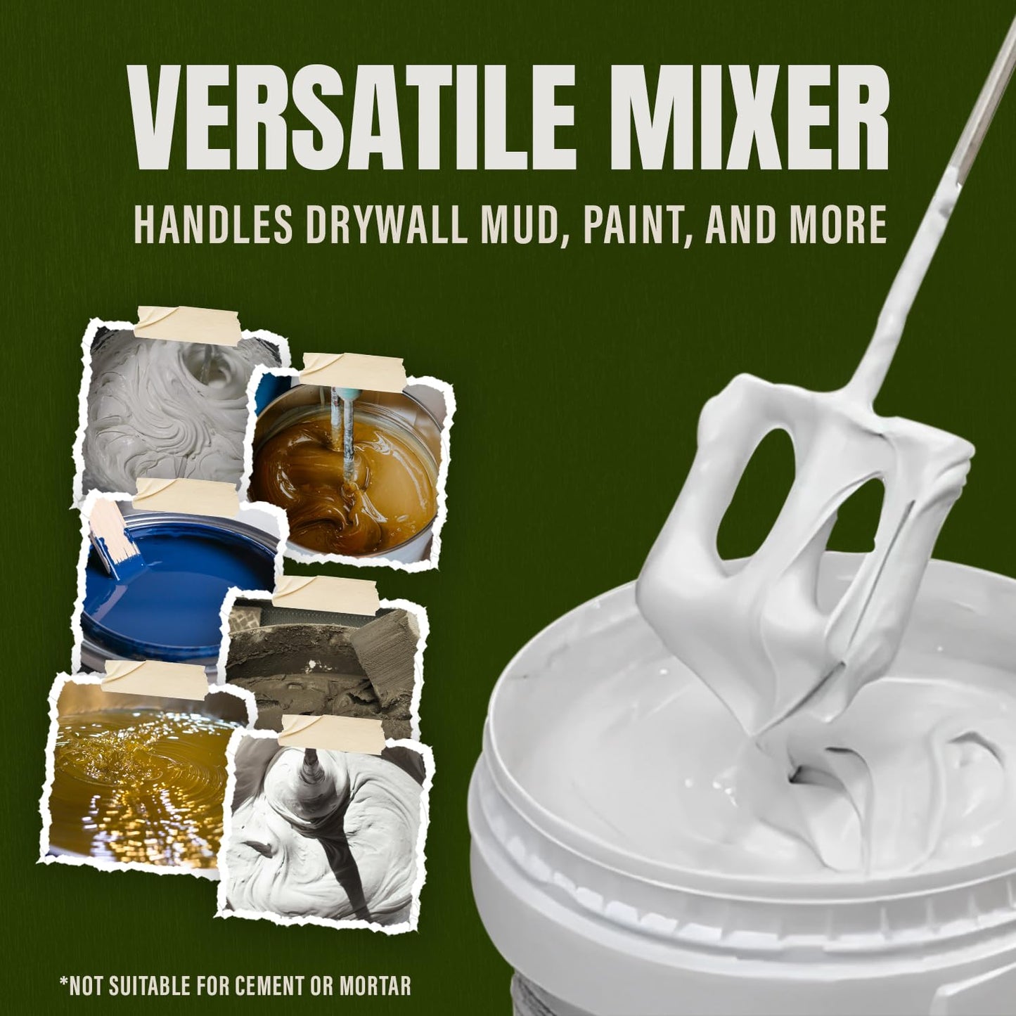 Buddy Tools Mix It, 20" Length – Mud Mixer with Durable ABS Paddle – Efficient Paint Mixer for Drill – Easy-to-Use & Rust-Resistant Mixing Paddle for Mud, Paint, and More