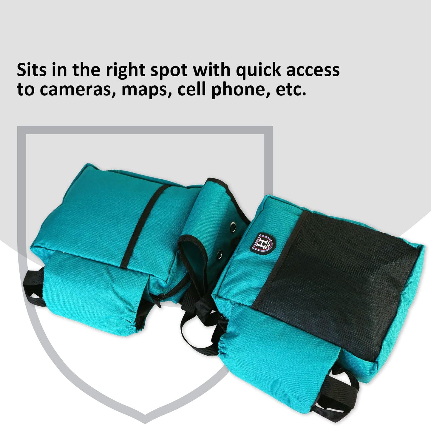 Harrison Howard Equestrian Western Saddle Bag Nylon Water Bottle/Gear Carrier Convenient Saddle Bag Dark Teal