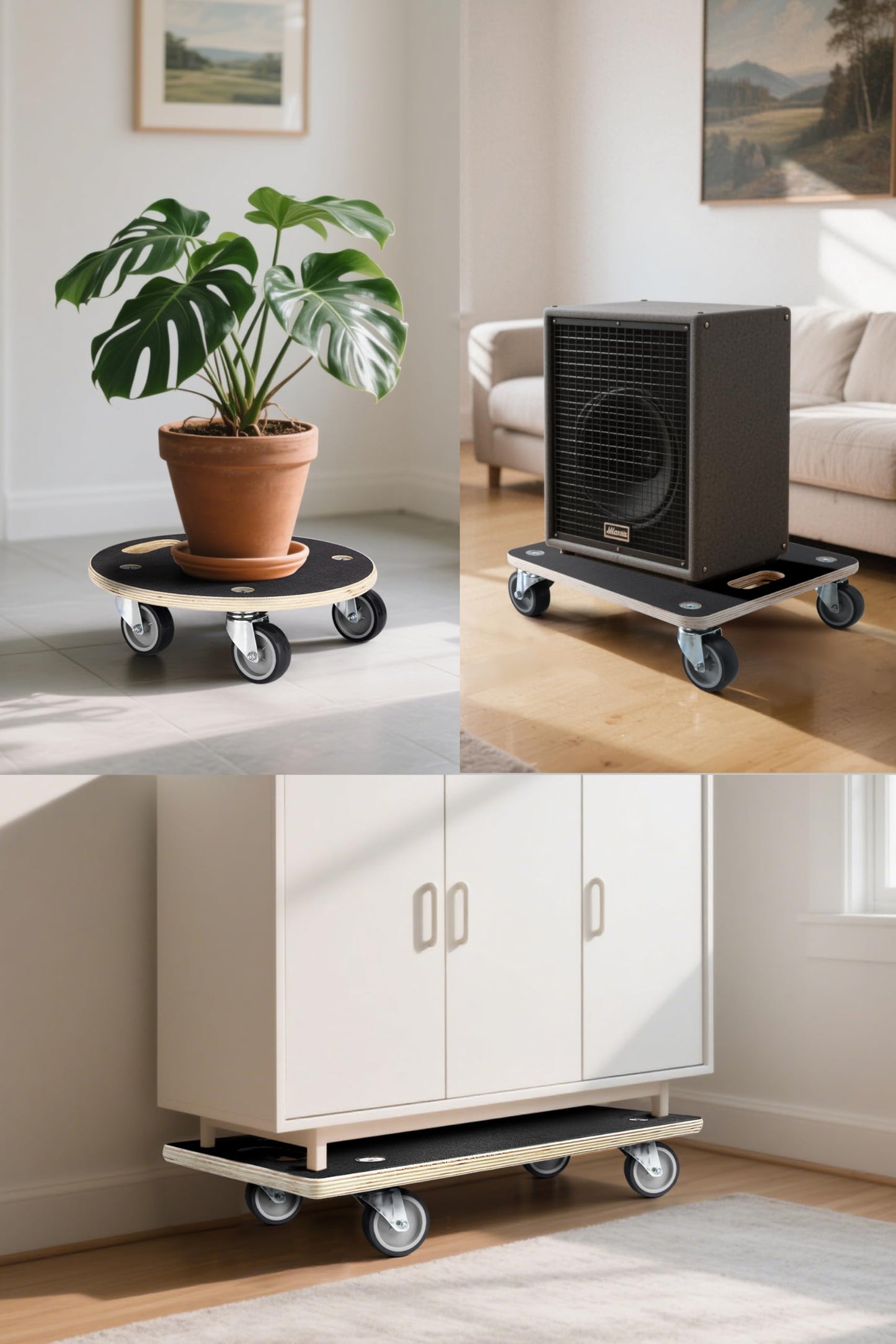 Furniture Mover Dolly, Rectangle Wood Platform Dolly 2 pcs 551 lbs Rolling Mover with Wheels for Moving Heavy Furniture, Refrigerator, Sofa, Cabinet