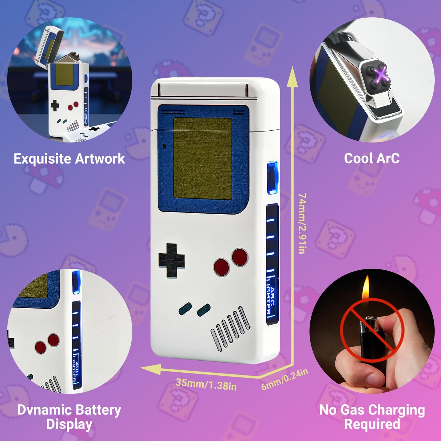 BAHASA Electric Lighter - USB Rechargeable Plasma Lighter, Windproof Flameless Lighters, Perfect for Retro Gaming Gifts, Men's Birthday Gifts