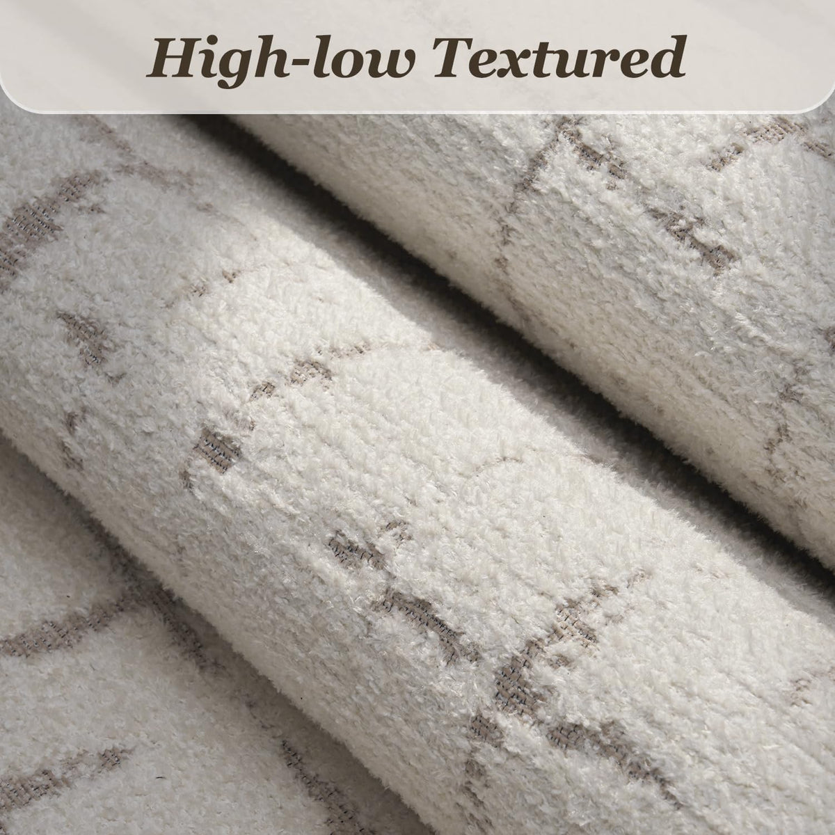 Area Rug for Living Room Rug-Carpet 5x7 Bedroom Rugs Textured Tufted Jacquard Modern Neutral Soft Washable Luxury Rug for Dining Room Nursery Non Slip Beige