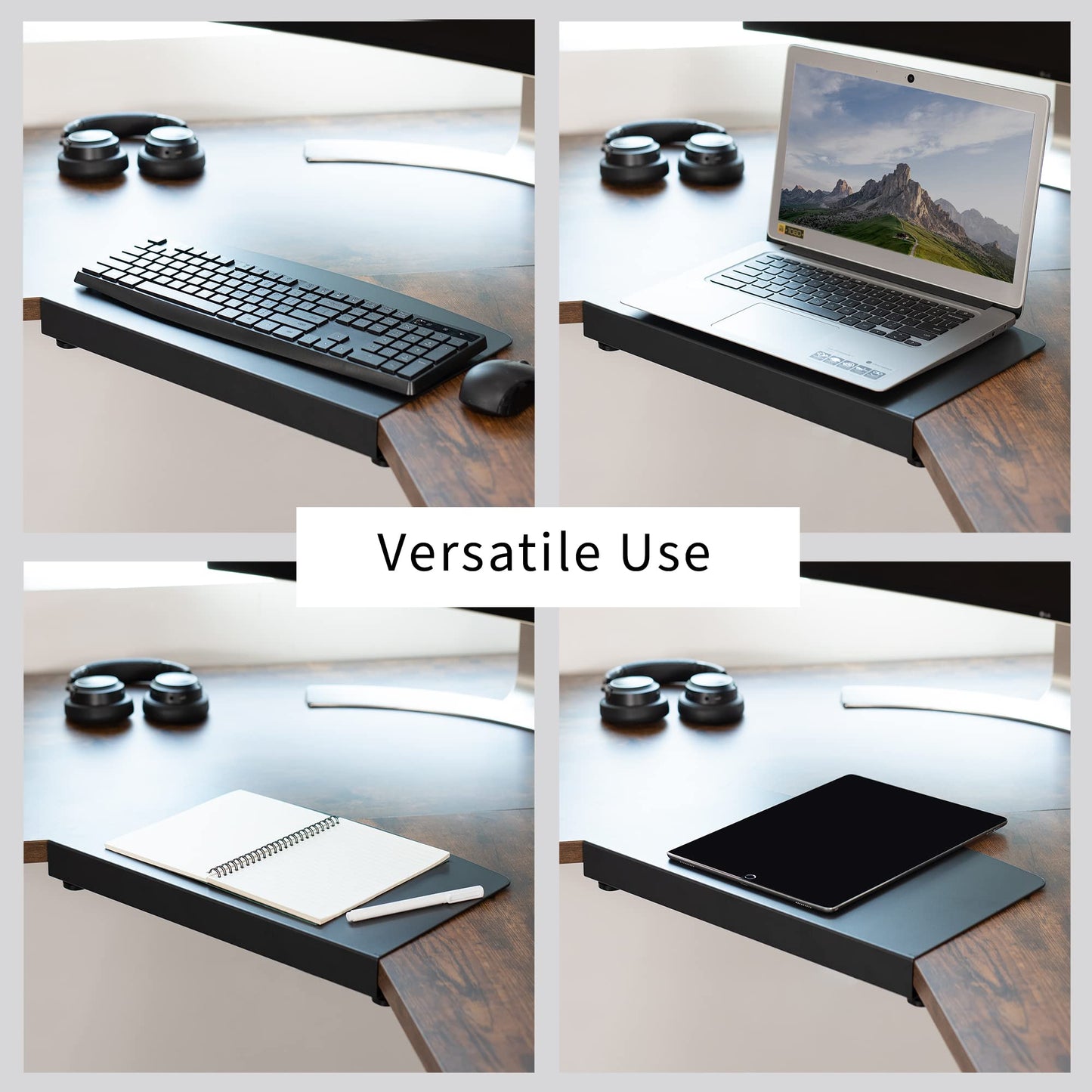 VIVO Clamp-on Steel Corner Connector, Workspace Extender for L-shaped Desk