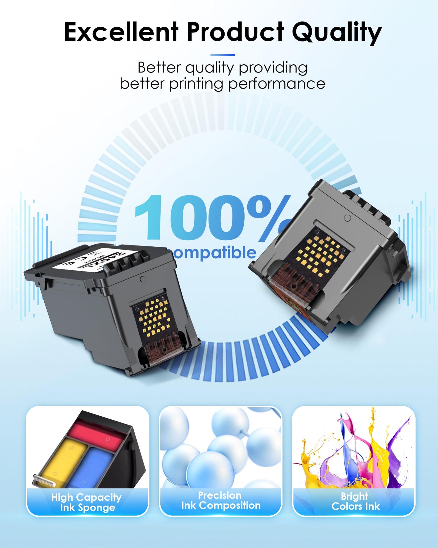 2 Pack Black 240XL Ink Cartridge Compatible Replacement for Canon 240XL PG-240XL 240 Black Ink use with PIXMA MG3620, TS5120, MG2120, MG3120, MG4120, MG2220, MG3220, MG3520 Printer
