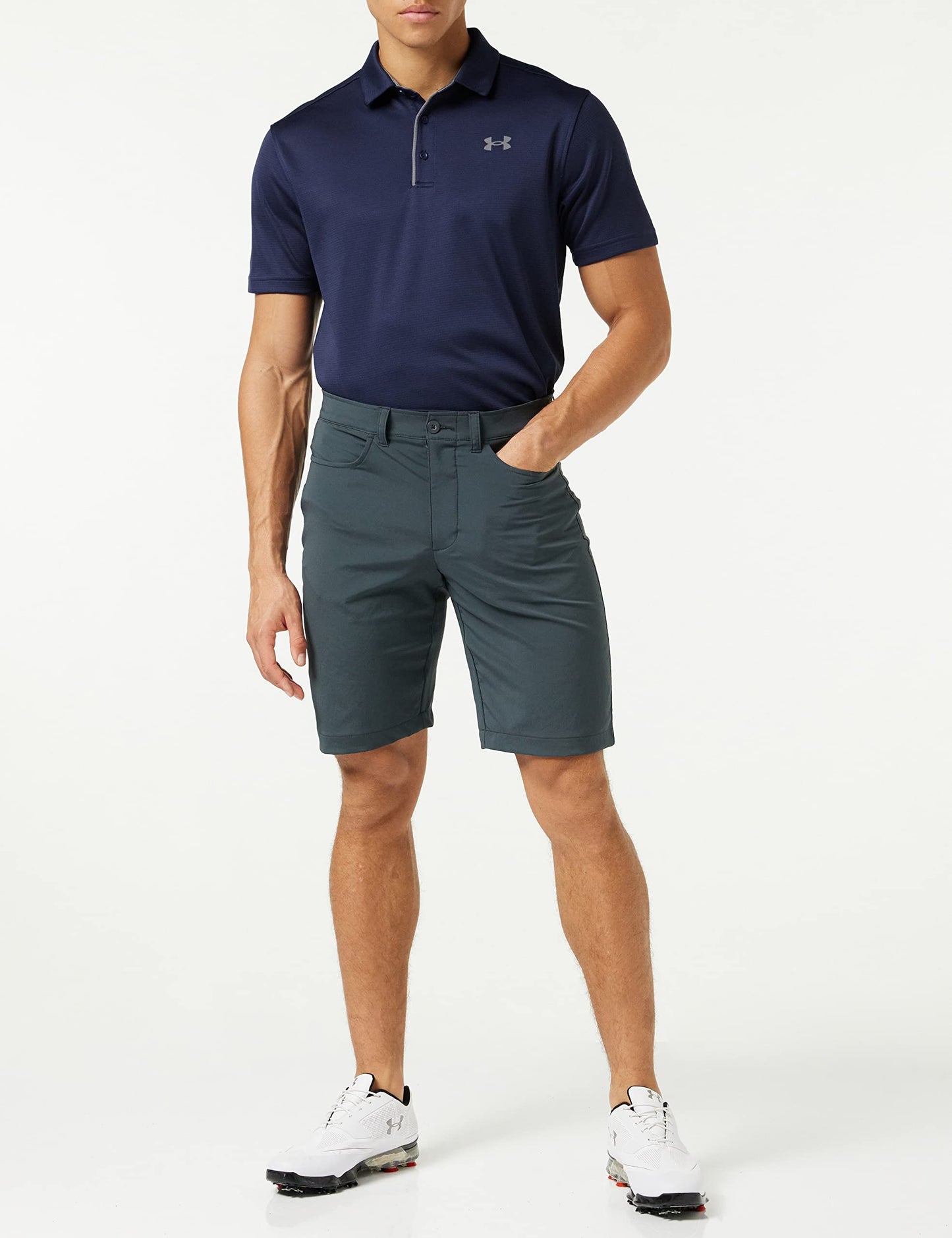 Under Armour Men's Tech Golf Polo , Midnight Navy (410)/Graphite , Large Tall