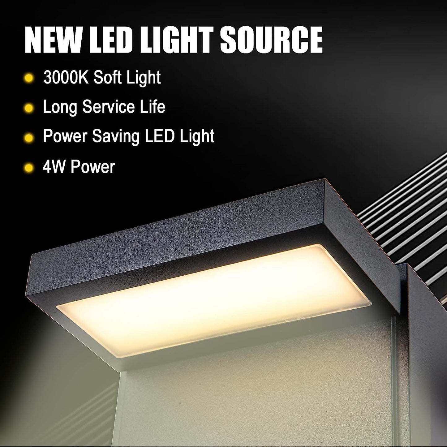 2 Pcs Dusk to Dawn Outdoor Wall Light with GFCI Outlet,Modern LED Outdoor Porch Light with Outlet Built-in,3000K Warm Yellow Outdoor Sconce,IP66 Waterproof Wall Mount External Security Light(2 Pack)