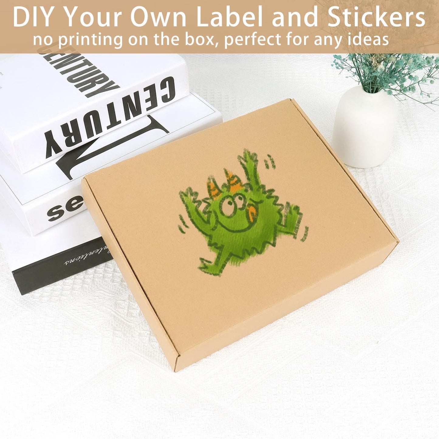 OUGEBOX 10x8x2 Inch Brown Corrugated Cardboard Shipping Boxes, 30 Pack for Small Business, Packaging, Mailing, Gift Boxes