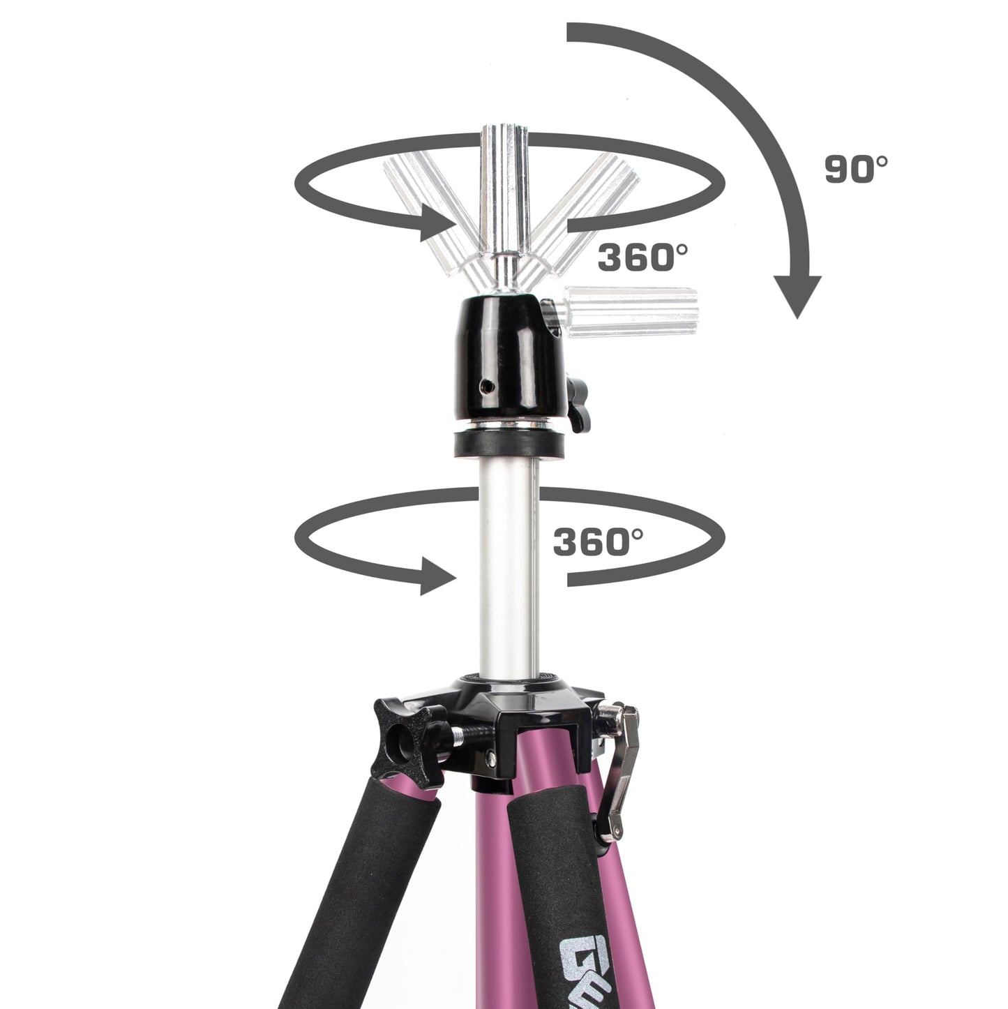 GEXWORLDWIDE GEX 63" Heavy Duty Mannequin Tripod Stand for Wig Cosmetology Training Practice Doll Manikin Head Tripod Wig Stand With Travel Bag (Rosy)