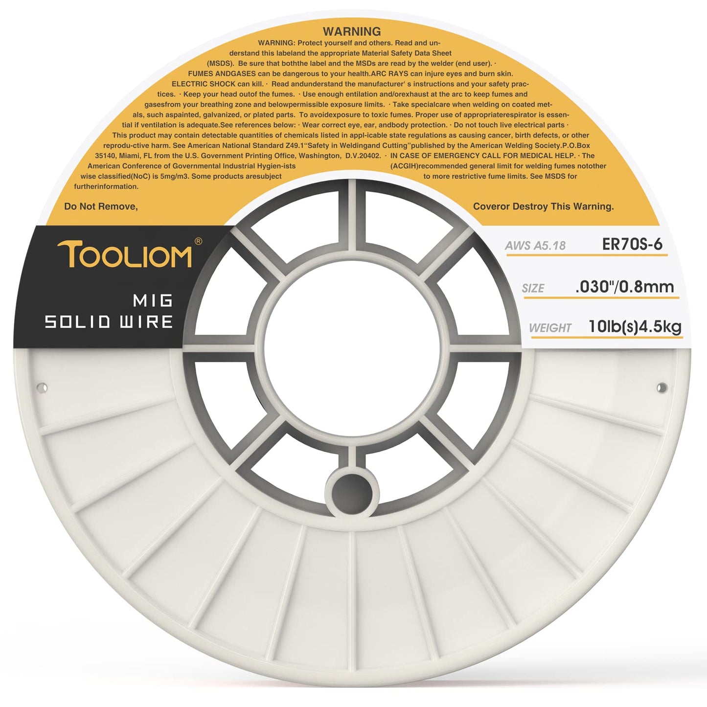 TOOLIOM MIG Welding Wire ER70S-6 .030"(0.8 mm) 10LB Solid Carbon Steel Welding Wire High Feedability MIG Wire