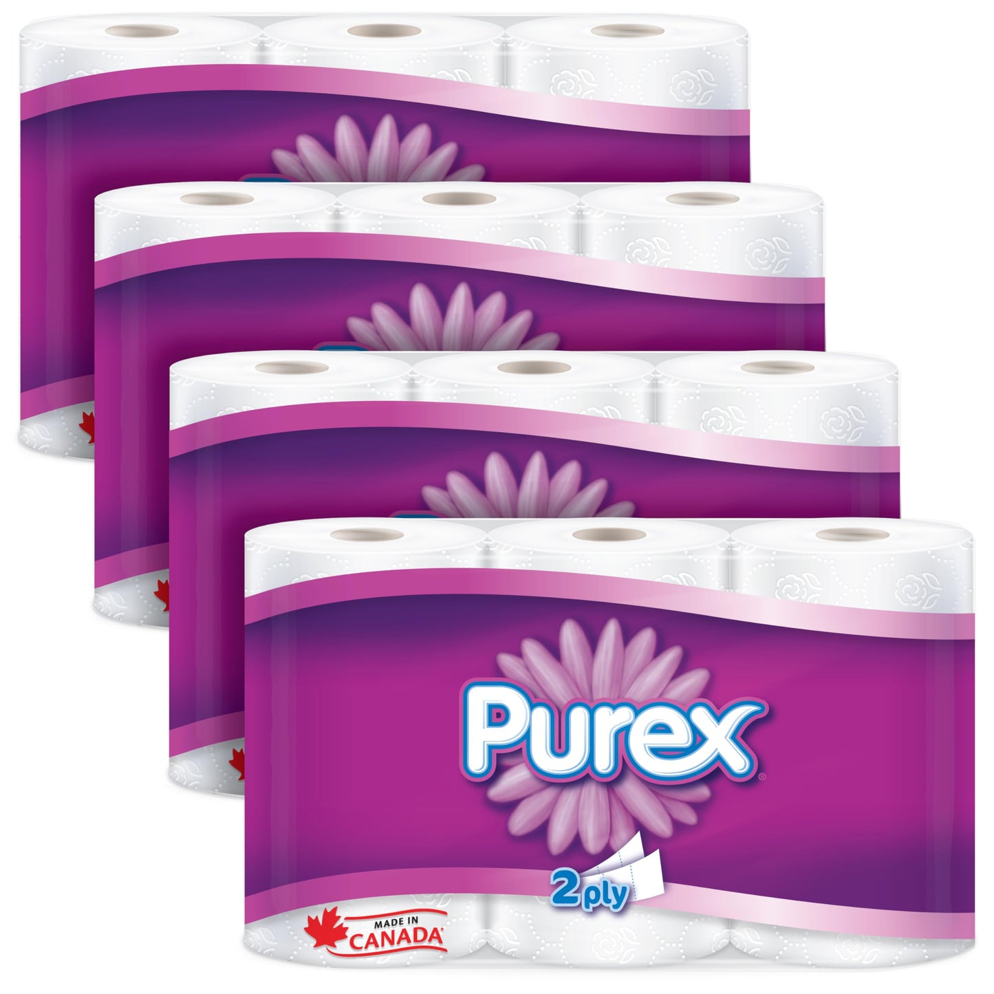 Purex Toilet Paper, Hypoallergenic and Septic Safe, 4 Packs of 6 Triple Rolls = 72 Single Rolls