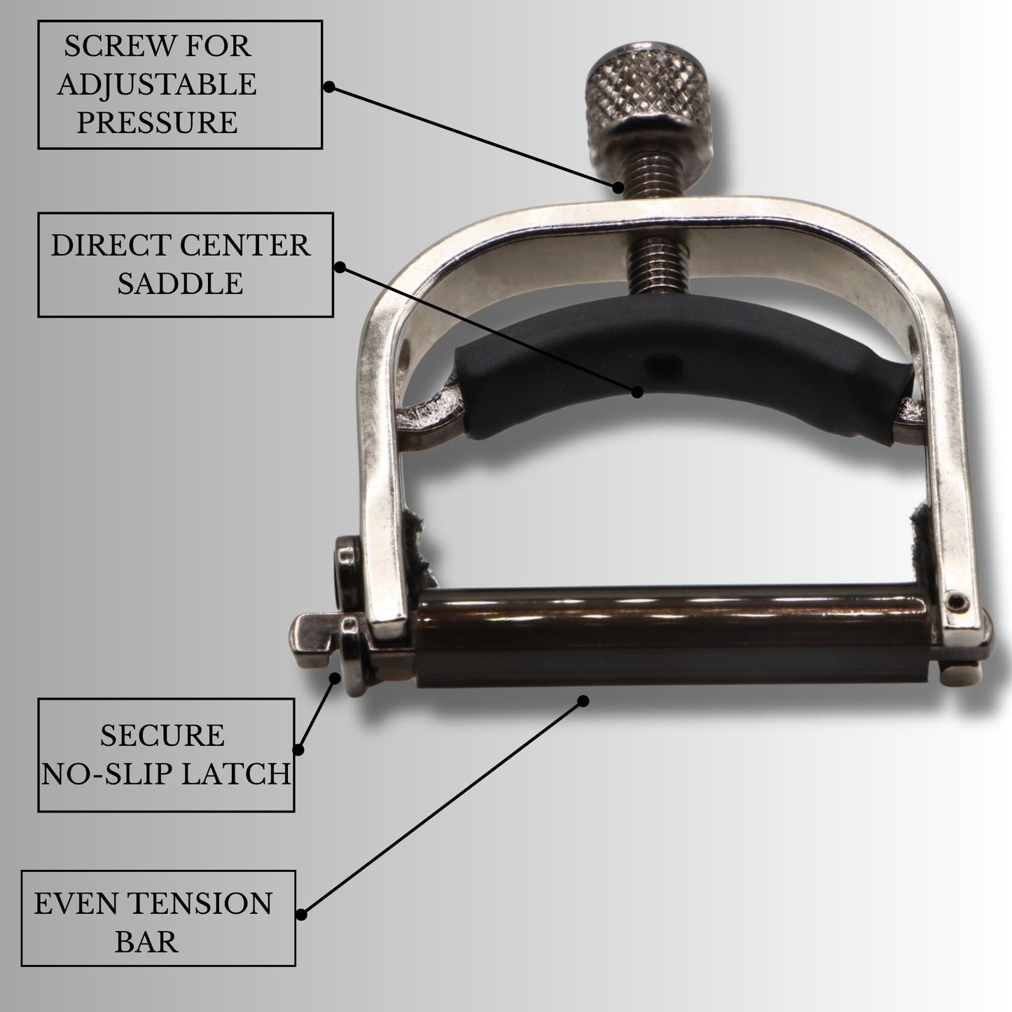 Banjo, Mandolin & Ukulele Capo – Nickel-Plated Steel, Handcrafted in USA – Adjustable Center Tension for Clean Sound (Capo- Paige)