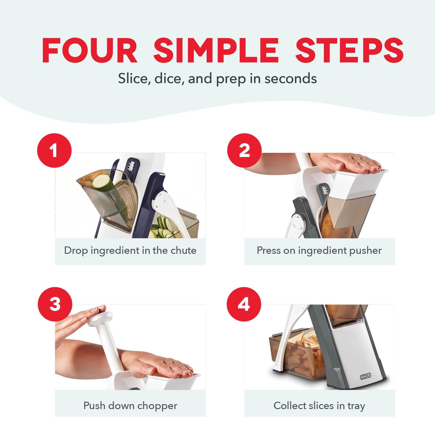Dash Safe Slice Mandoline for Vegetables, Meal Prep & More with 30+ Presets & Thickness Adjuster, Midnight Navy