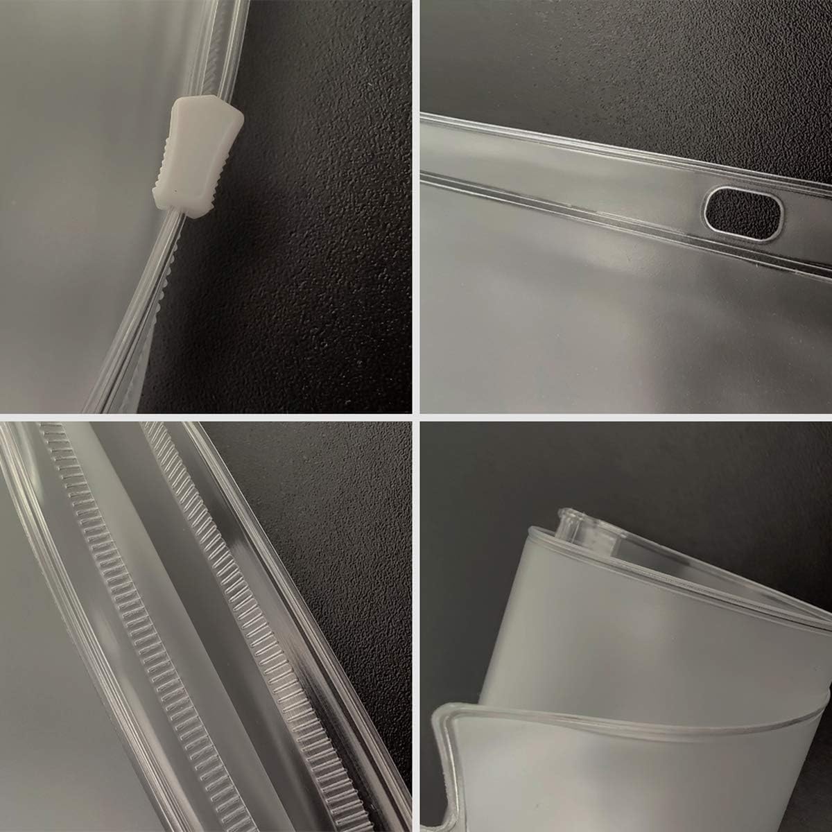 YoeeJob 3 Holes Clear PVC Zipper Binder Pocket Insert Pages Letter Size, 8 1/2"x 11 Loose Leaf Binder Filing Storage Bags 80 Per Pack