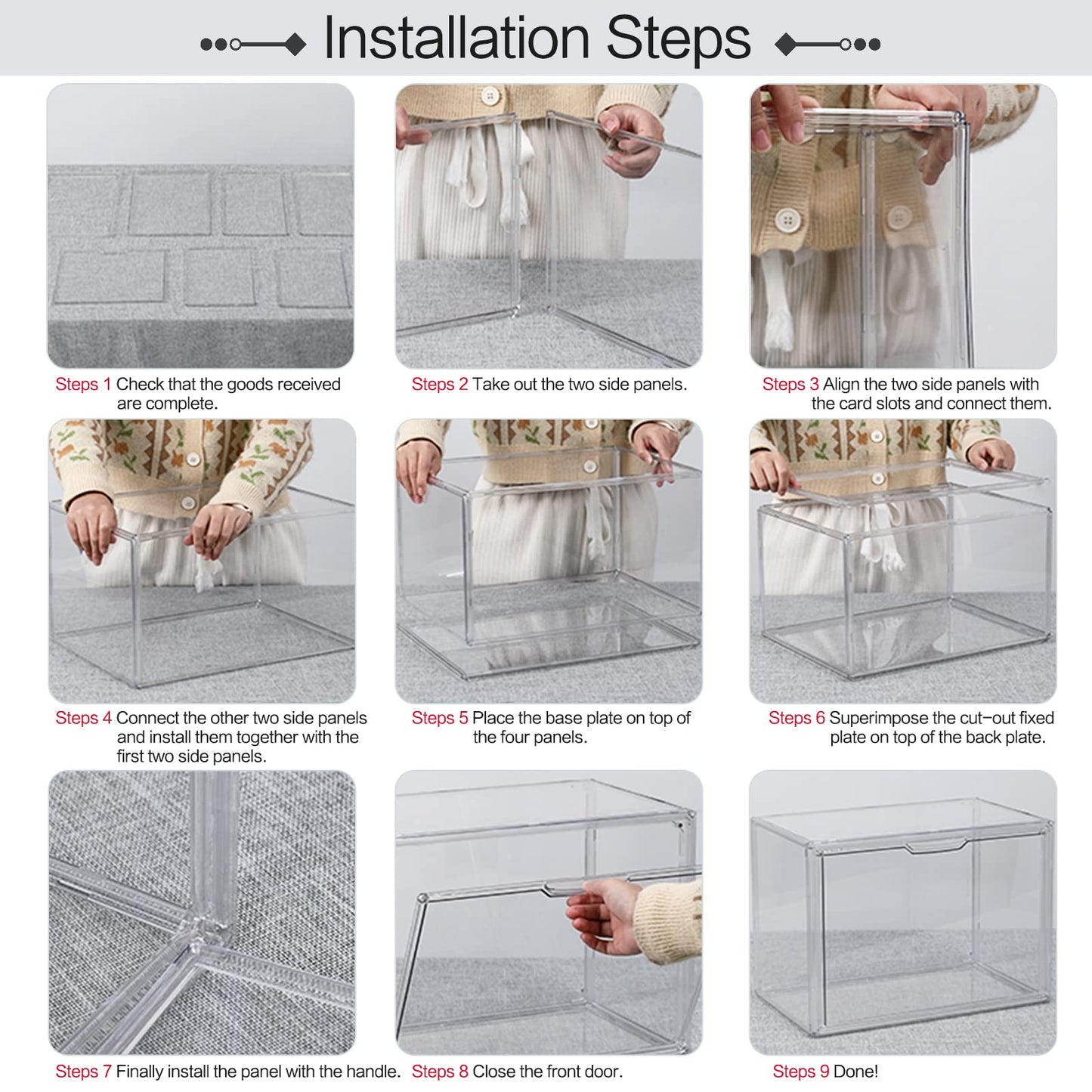 4 Packs Clear Plastic Handbag Storage Organizer for Closet, DILIBRA Acrylic Display Box for Handbag, Stackable Storage Boxes Bag Organizer with Magnetic Door for Small Purse Clutch Wallet Book Hats