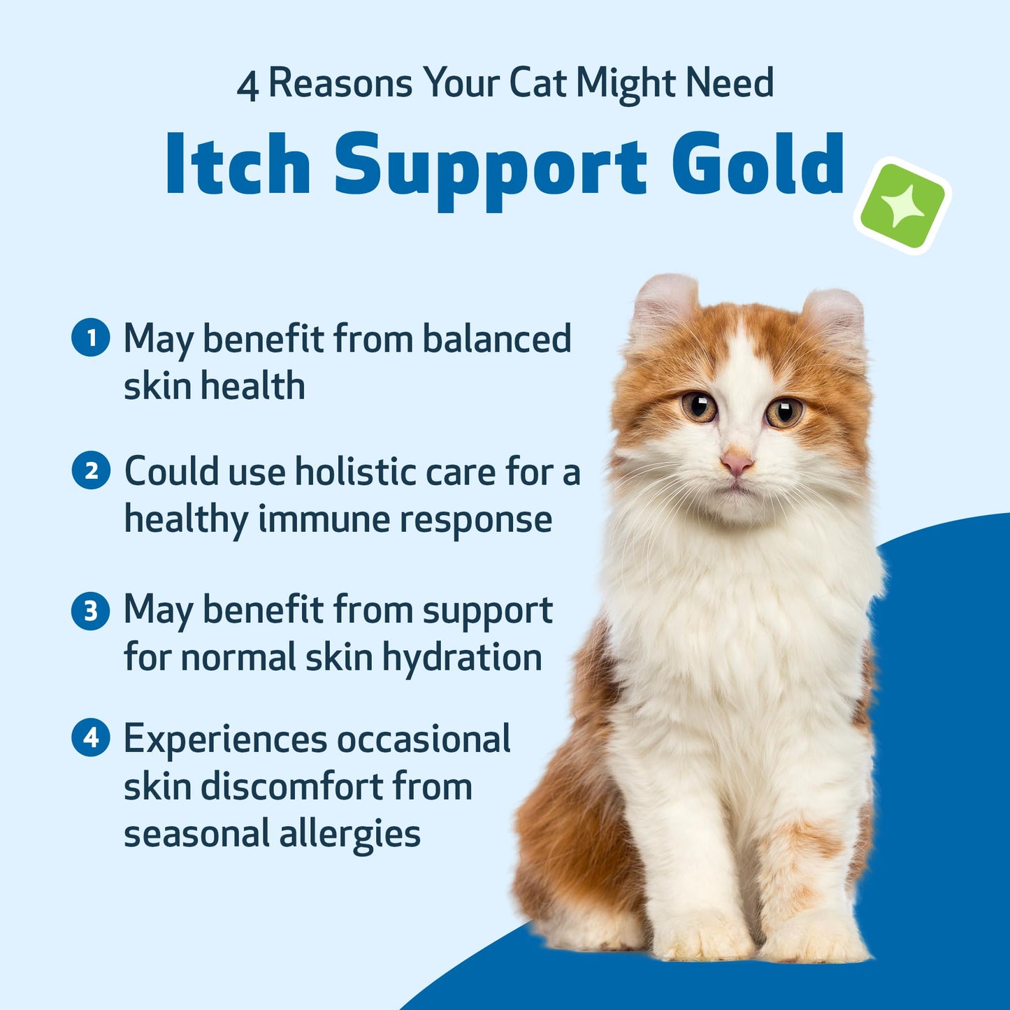 Pet Wellbeing Itch Support Gold for Cats - Occasional Itching, Scratching, and Hot Spots, Environmental and Seasonal Allergies, Dong Quai - Veterinarian-Formulated Herbal Supplement 2 fl oz (59 ml)