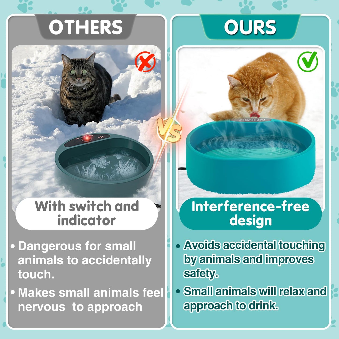 3.7L Extra Large Heated Water Bowl for Outdoor, 35W Thermostatic Control Heating Pet Bowl Dog Gifts with 6.6Ft Bite-Proof Cord for Winter Dogs Cats Chickens Duck Squirrels