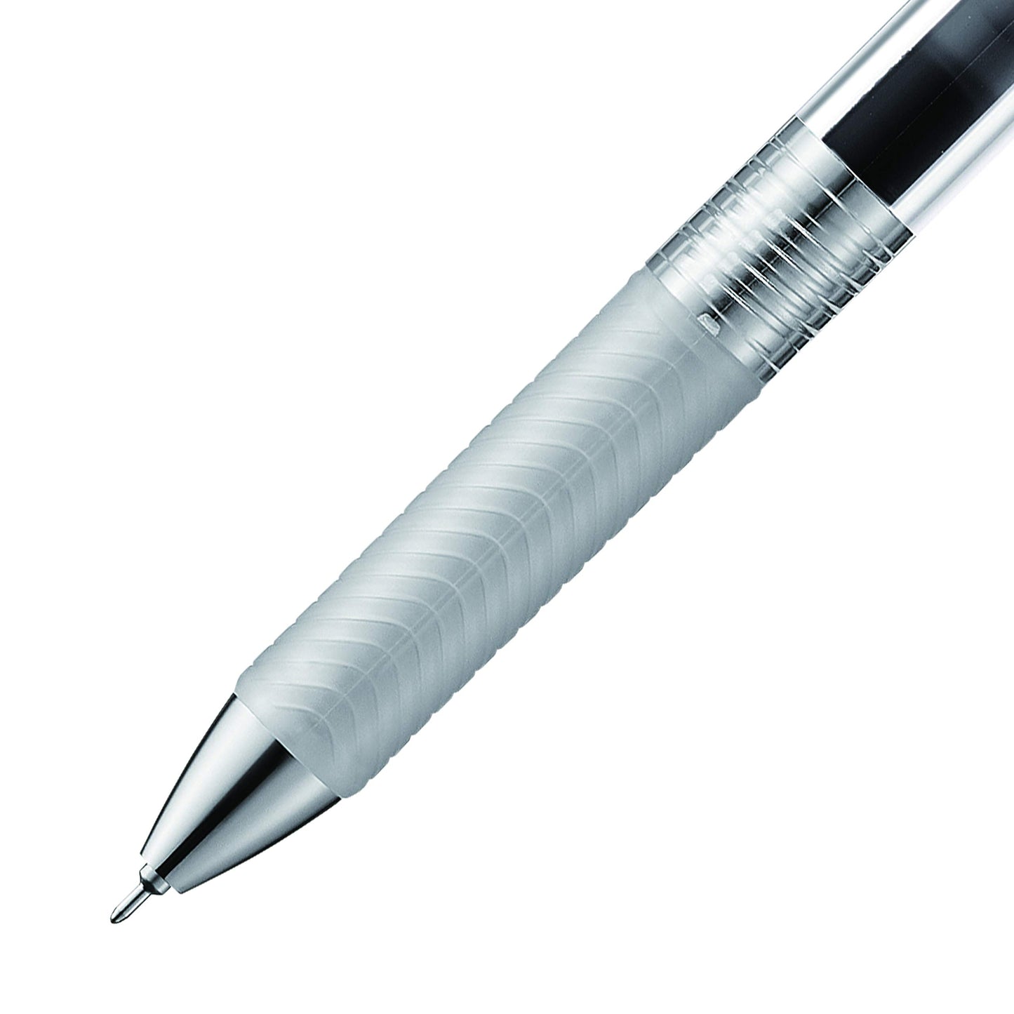 Pentel EnerGel Infree, Clear Barrel, Retractable Liquid Gel Pen, Everyday Use, Office Supplies, School Supplies, 0.5mm Fine Point, Needle Tip, Black Ink, BLN75TL-A, Box of 12