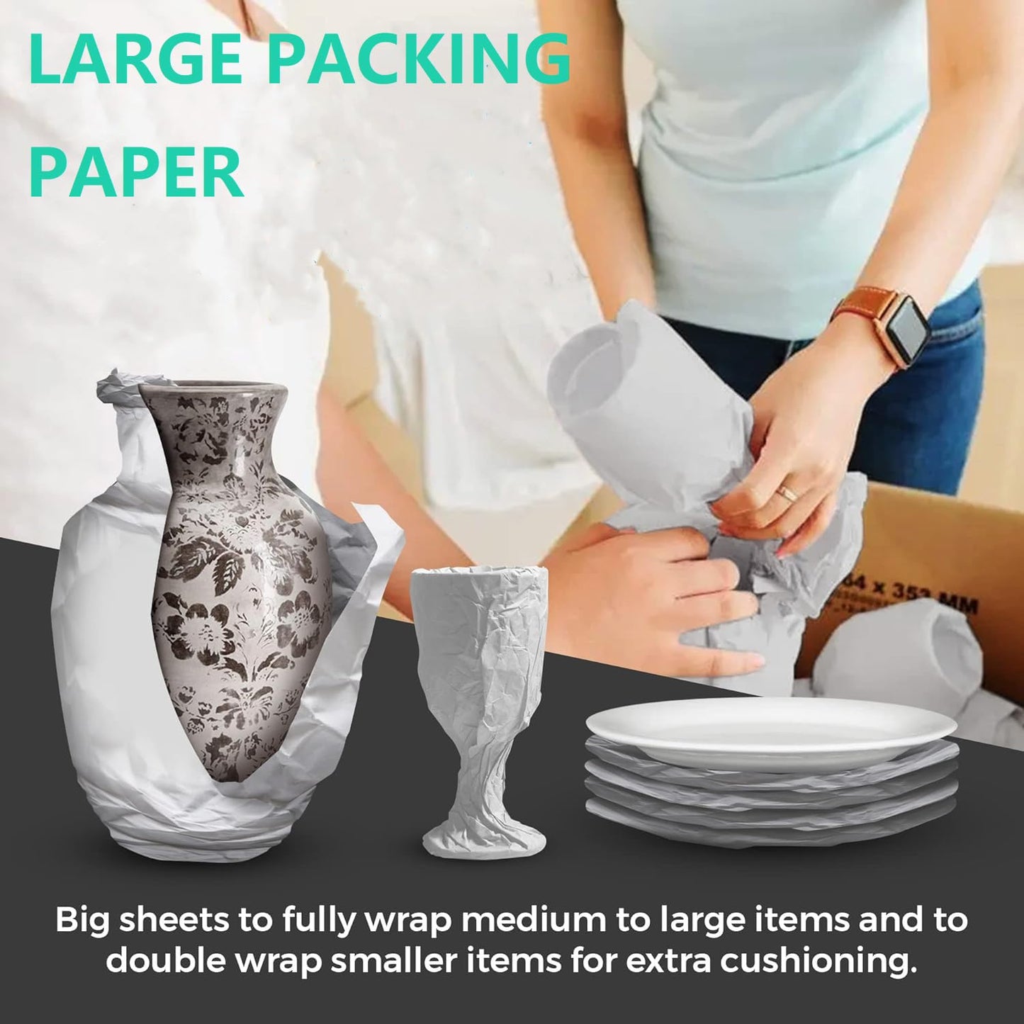 200 Sheets Large Moving Paper Packing Sheets 24x36 Inch Newsprint Paper for Packaging Moving Shipping Supplies, Wrapping Fragile Items, Pet Cage Liners