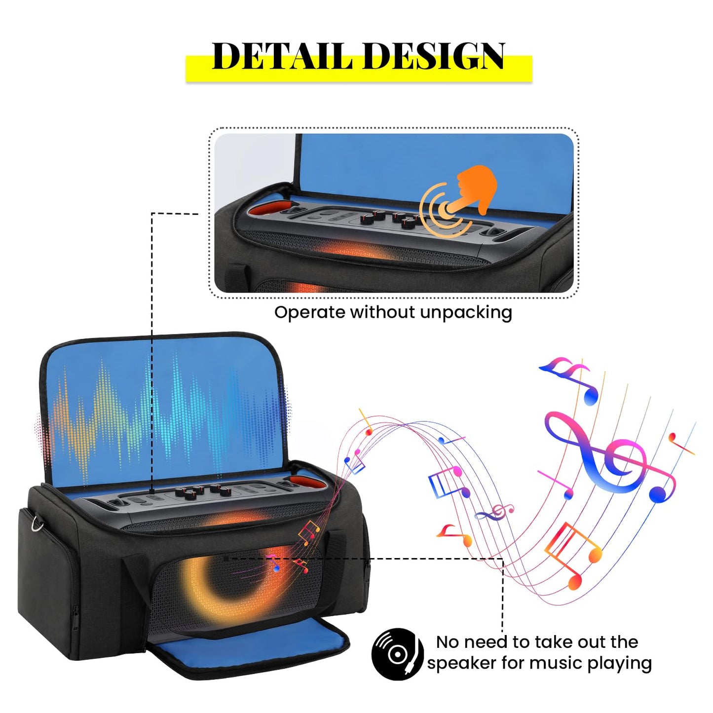 Carrying Case Compatible with JBL PartyBox On The Go Speaker, Travel Storage Shoulder Bag Portable Party Speaker Carry Tote Bag Fits for JBL PartyBox On-The-Go Essential and Accessories (Only Bag)