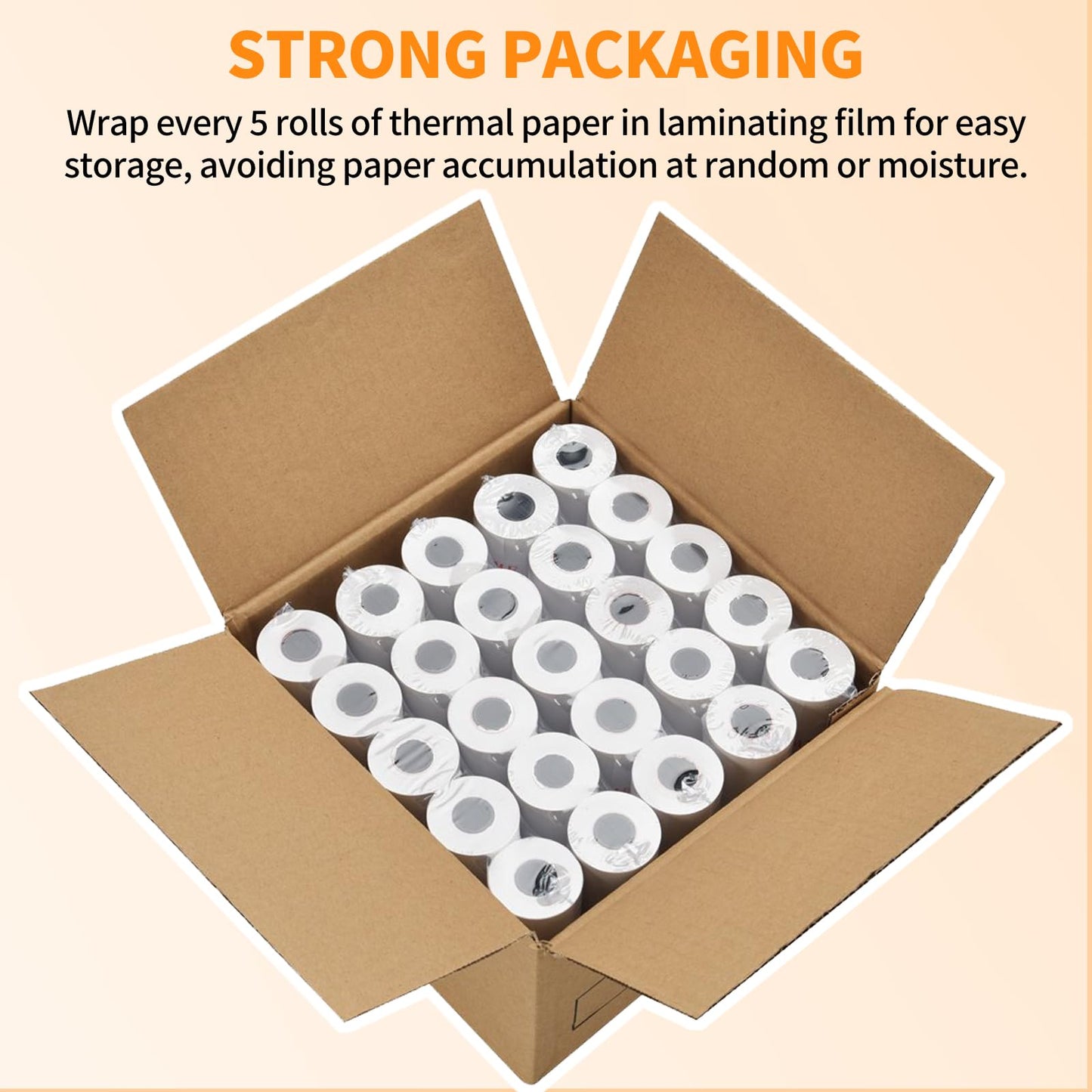 PAPRMA 2 1/4'' x 50' Receipt Paper Rolls POS Thermal Paper Cash Register Paper Rolls for Credit Card Machine (100 Rolls)