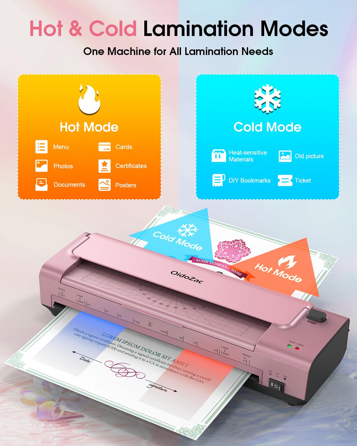 11 x 17 Laminator, Thermal & Cold Laminator Machine, Auto-Feed Jam-Free, Includes 20 Sheets, Cutter & Corner Rounder, for Photos, Letter to Legal, Home Office School, Personal & Commercial (Red)