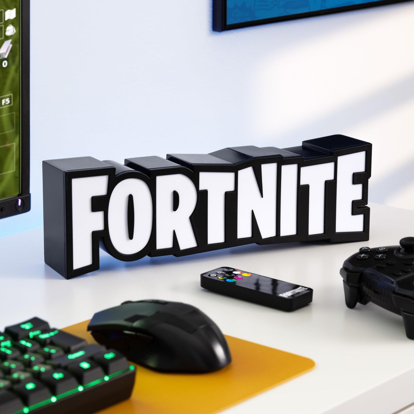 Fortnite RGB Colour-Changing Logo Light – Officially Licensed Gaming Lamp with Remote Control, Wall or Desk Display, USB Powered Décor for Gamers | Paladone