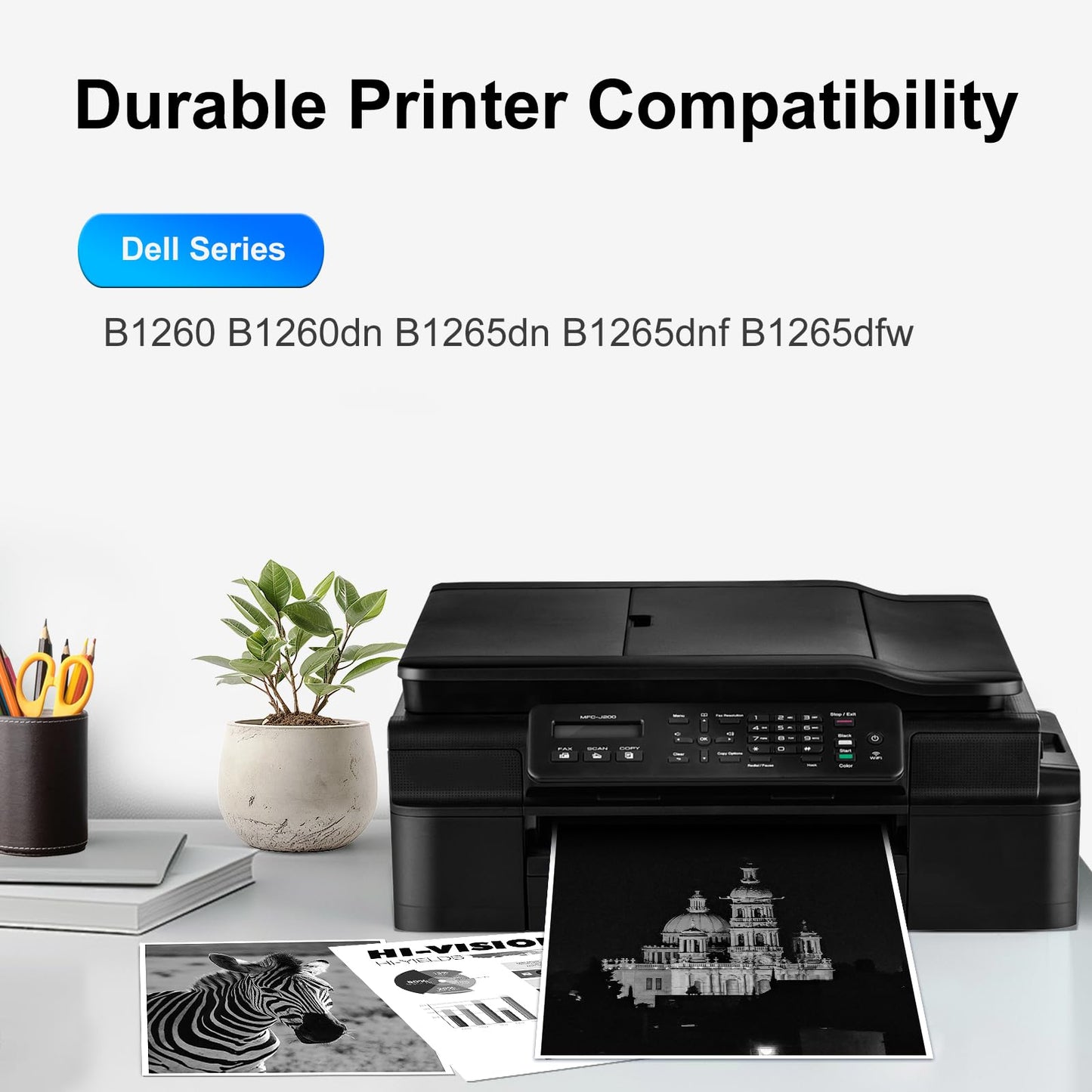 HI-VISION HI-YIELDS Compatible Toner Cartridge Replacement for Dell 1260 Dell 331-7328 RWXNT Used for Dell B1260dn B1260 B1265dn B1265dnf B1265dfw Series Printers (2 Black)