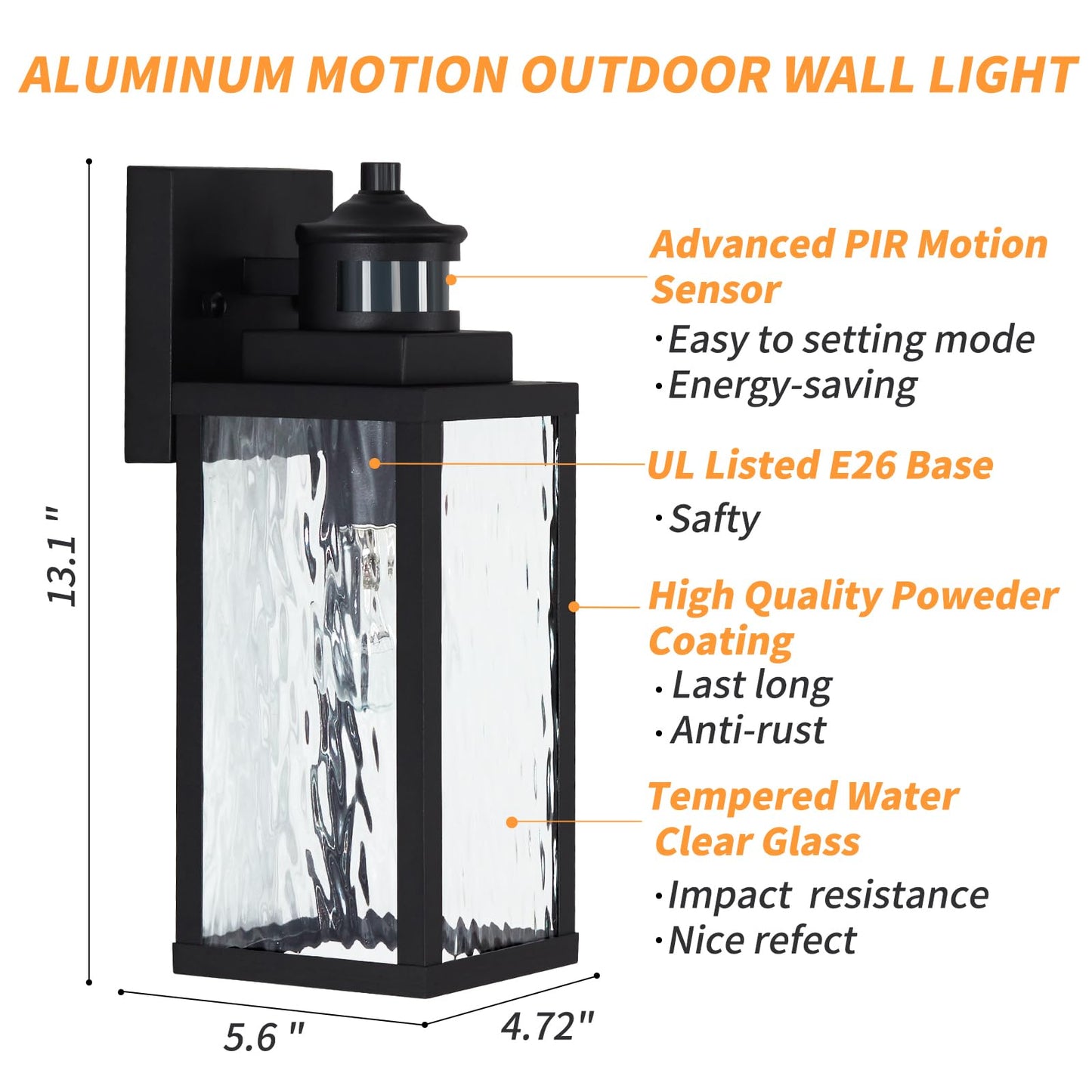 MDENLT 2 Pack Motion Sensor Outdoor Wall Lights,Updated Dusk to Dawn Outdoor Lighting, Exterior Light Fixtures Wall Mount,Waterproof Porch Light Outside Lights for House